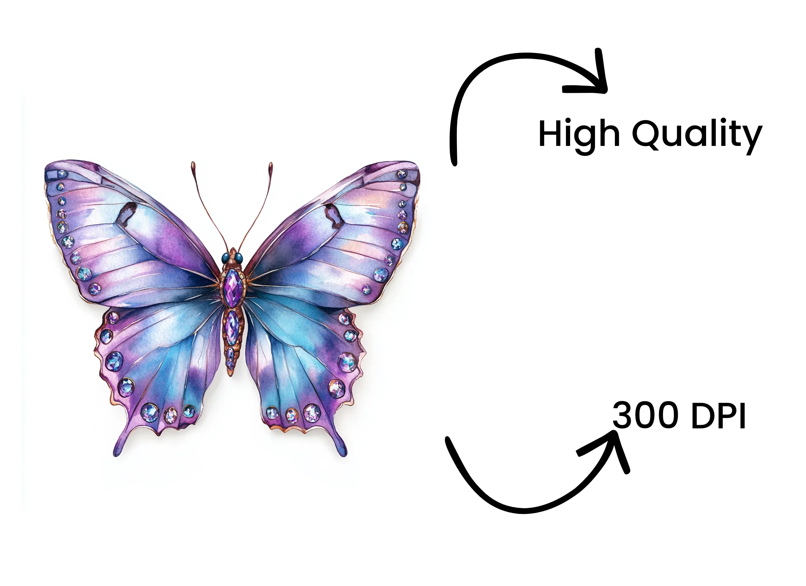 Jeweled Butterfly Clipart Bundle - Image 4