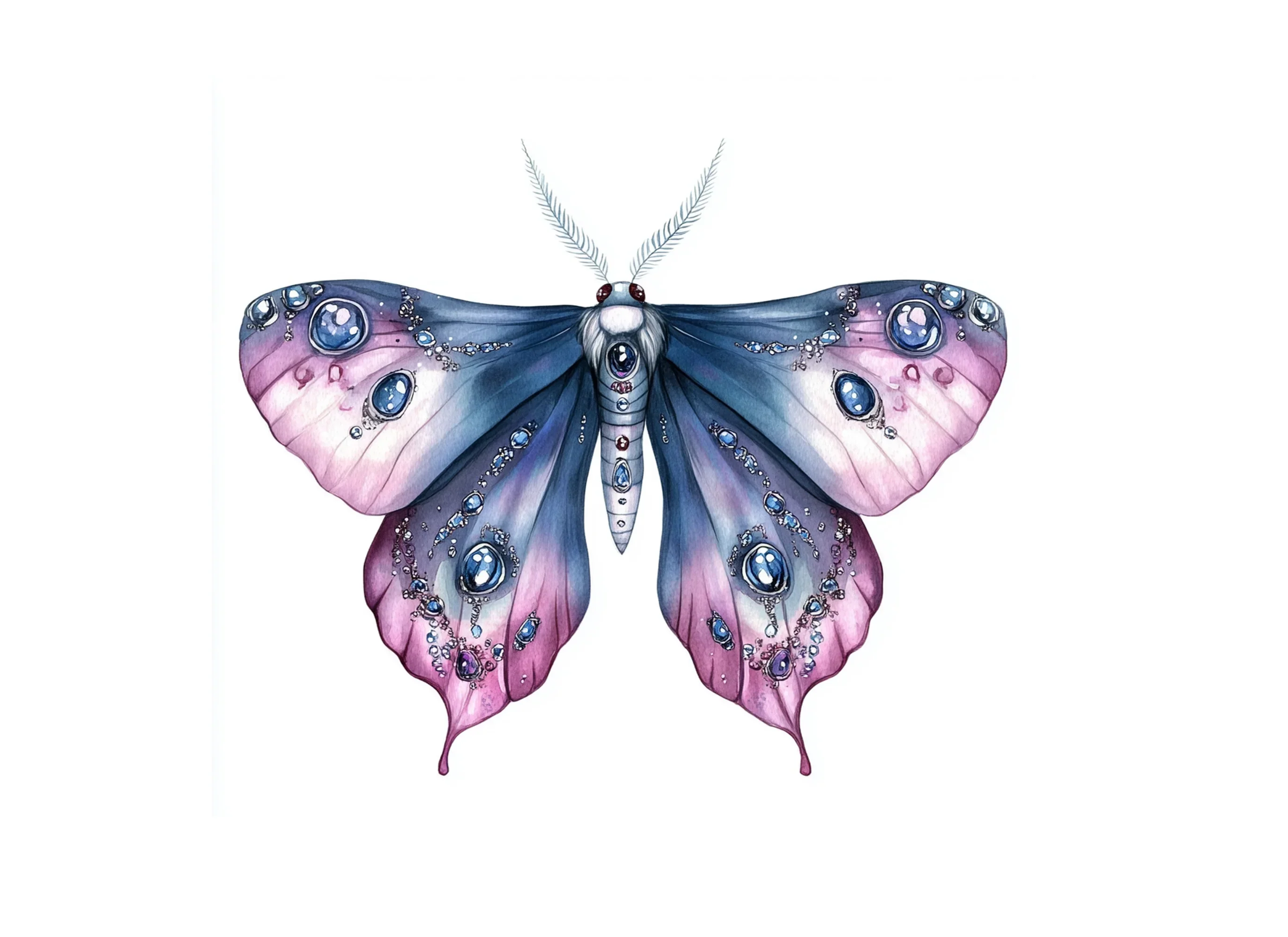 Jeweled Moth Clipart Bundle - Image 3
