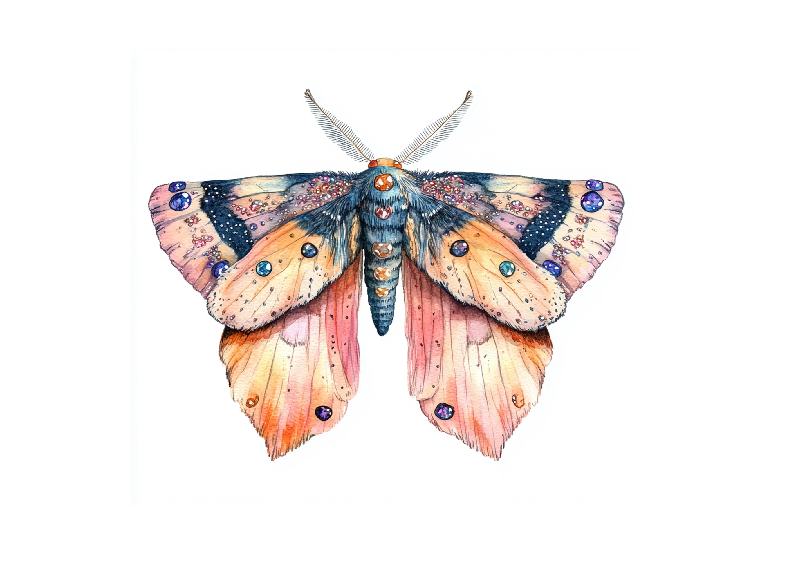 Jeweled Moth Clipart Bundle - Image 2