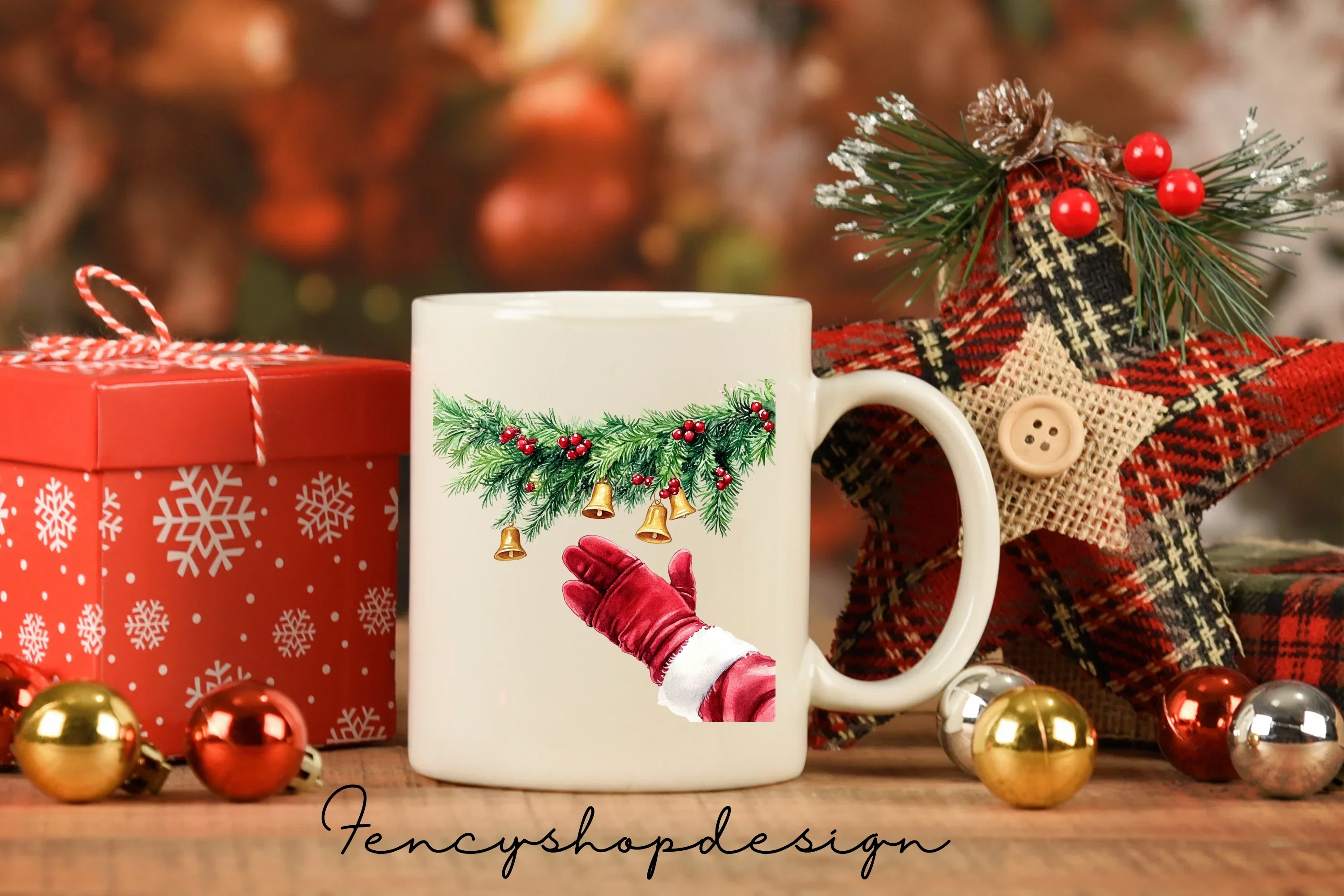 Jolly Santa Christmas Chimney Scenes Clipart Bundle - Image 3
