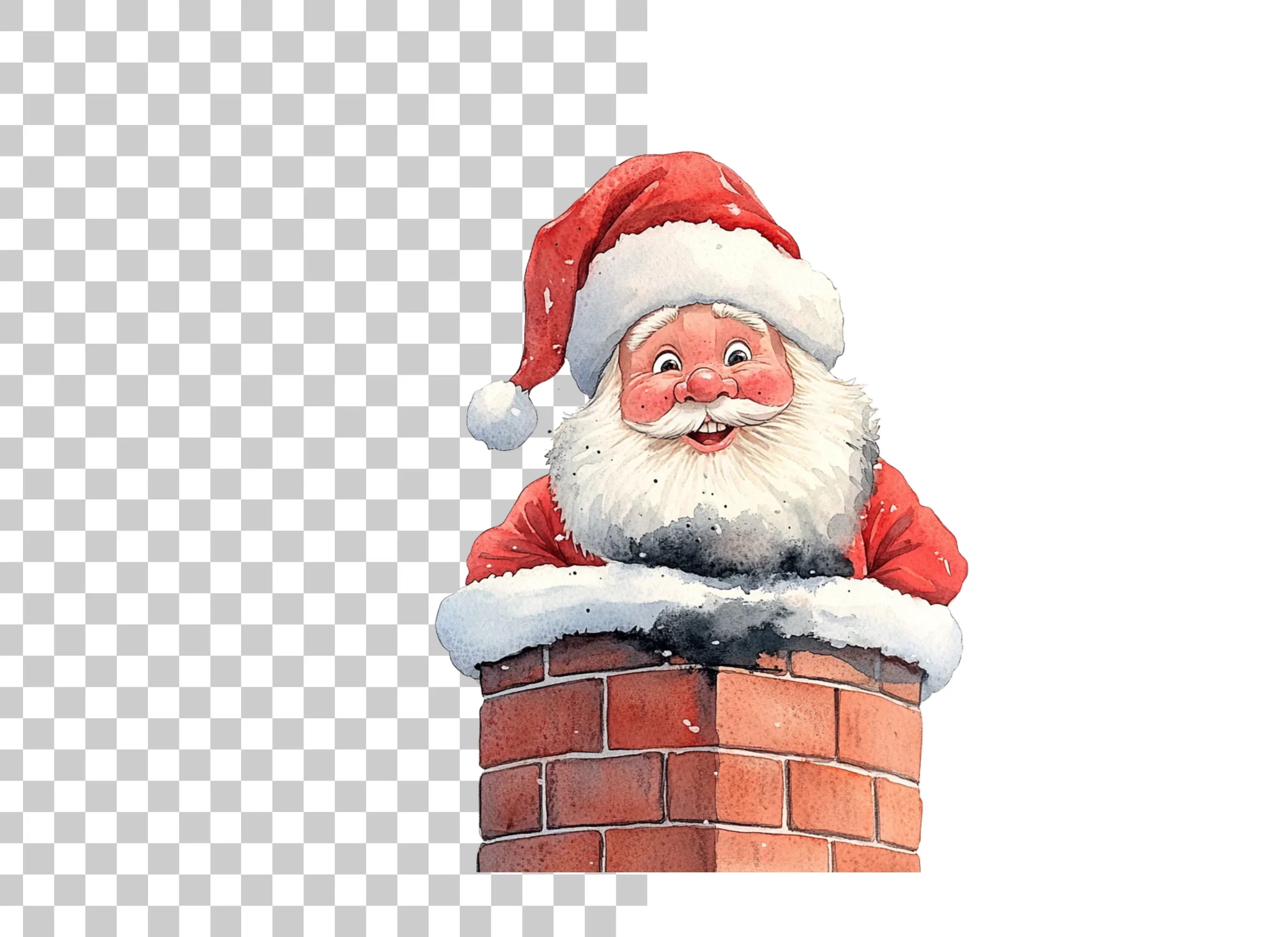 Jolly Santa Claus Chimney Clipart Bundle - Image 2