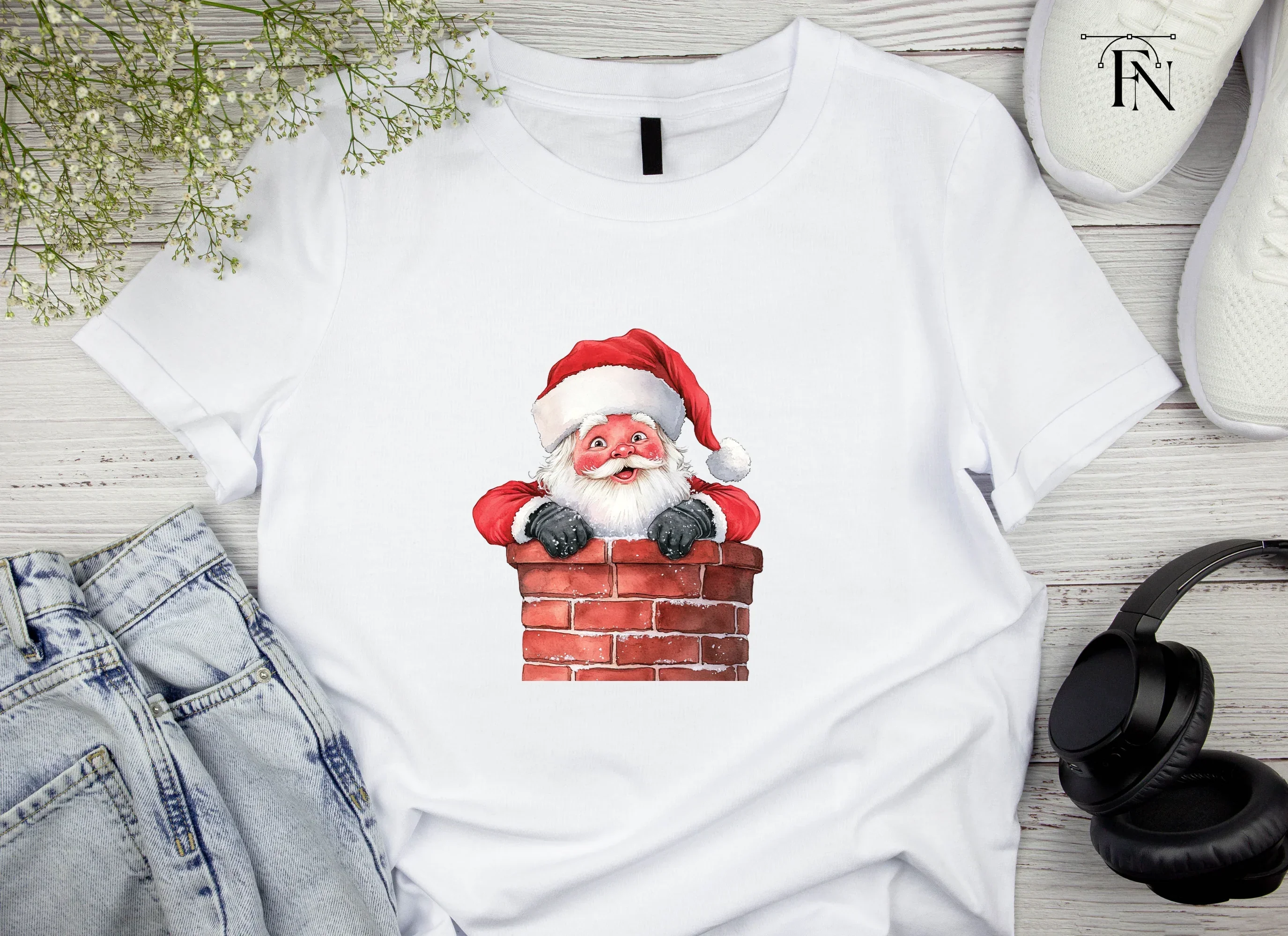 Jolly Santa Claus Chimney Clipart Bundle - Image 4