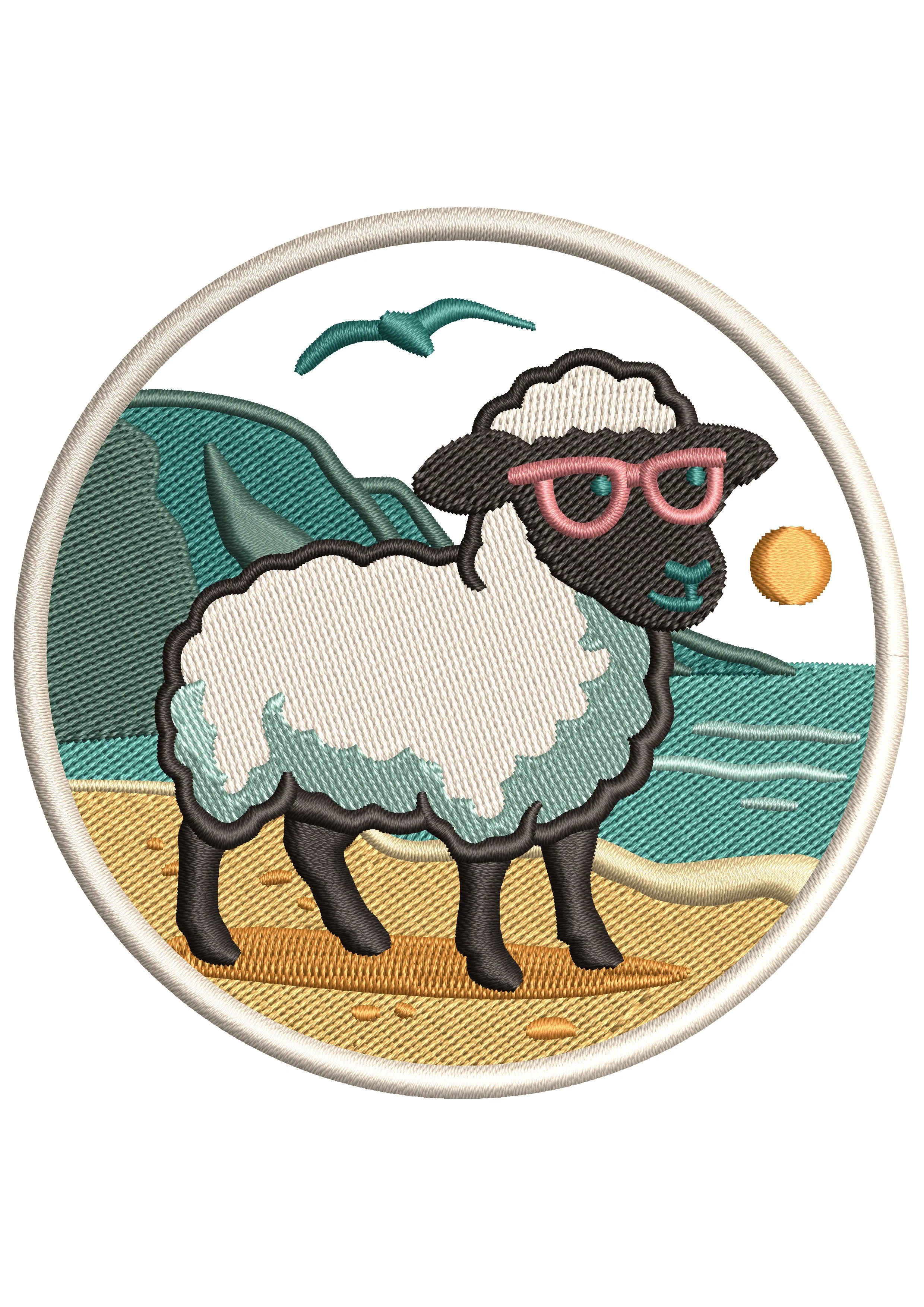 Jolly Sheep Embroidery Design