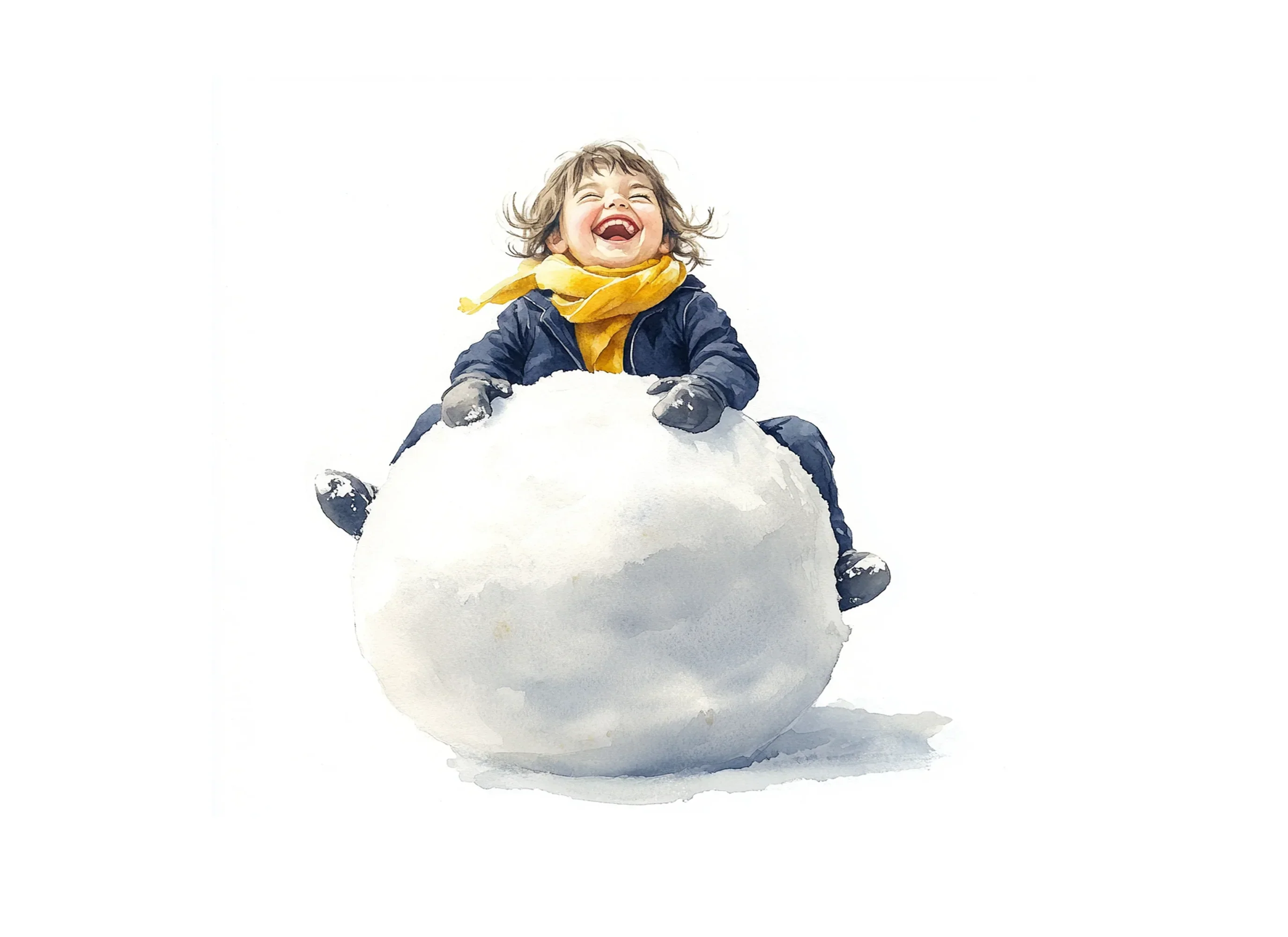 Joyful Kids Making Snowman Clipart Bundle - Image 3
