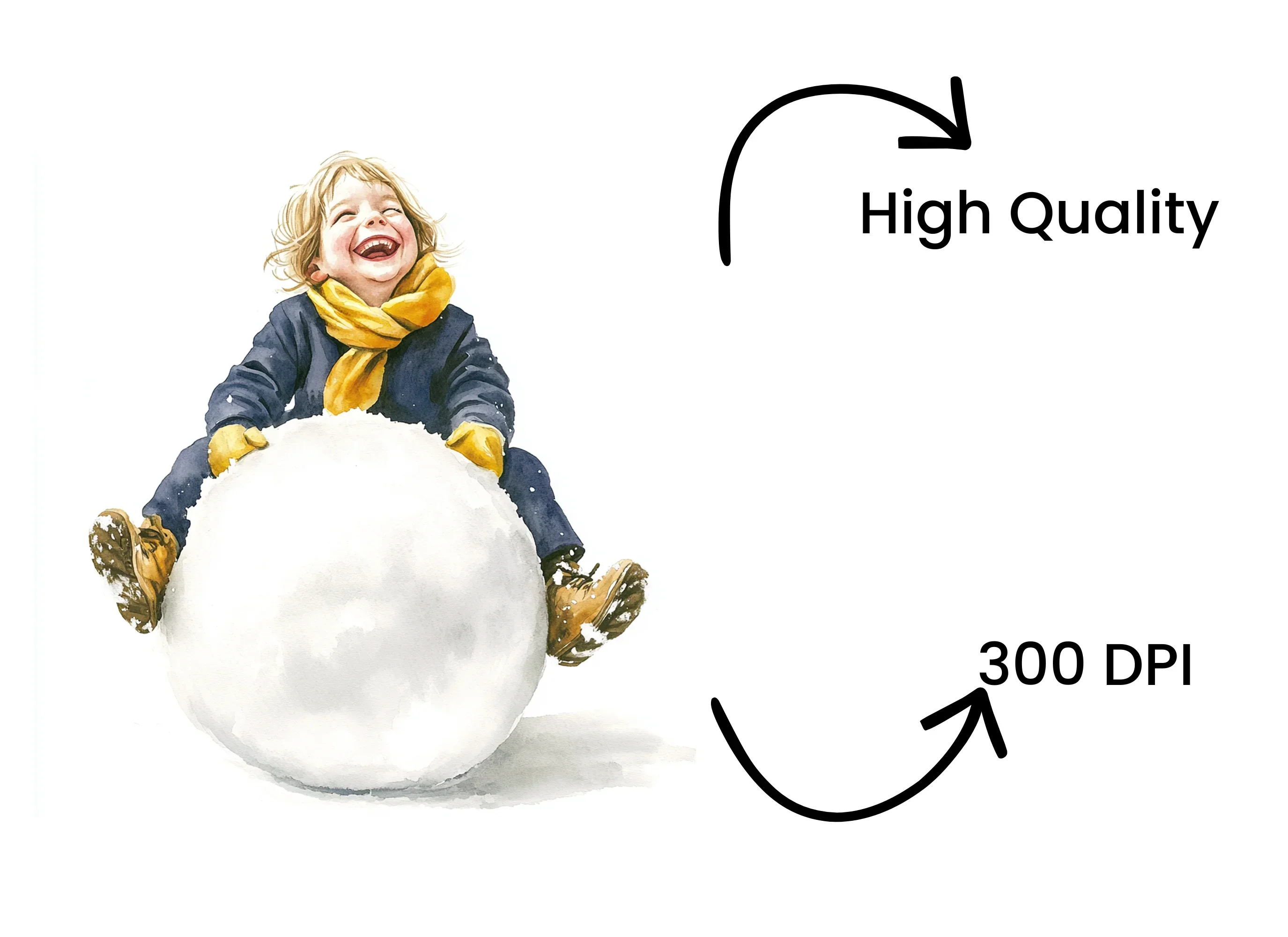 Joyful Kids Making Snowman Clipart Bundle - Image 4