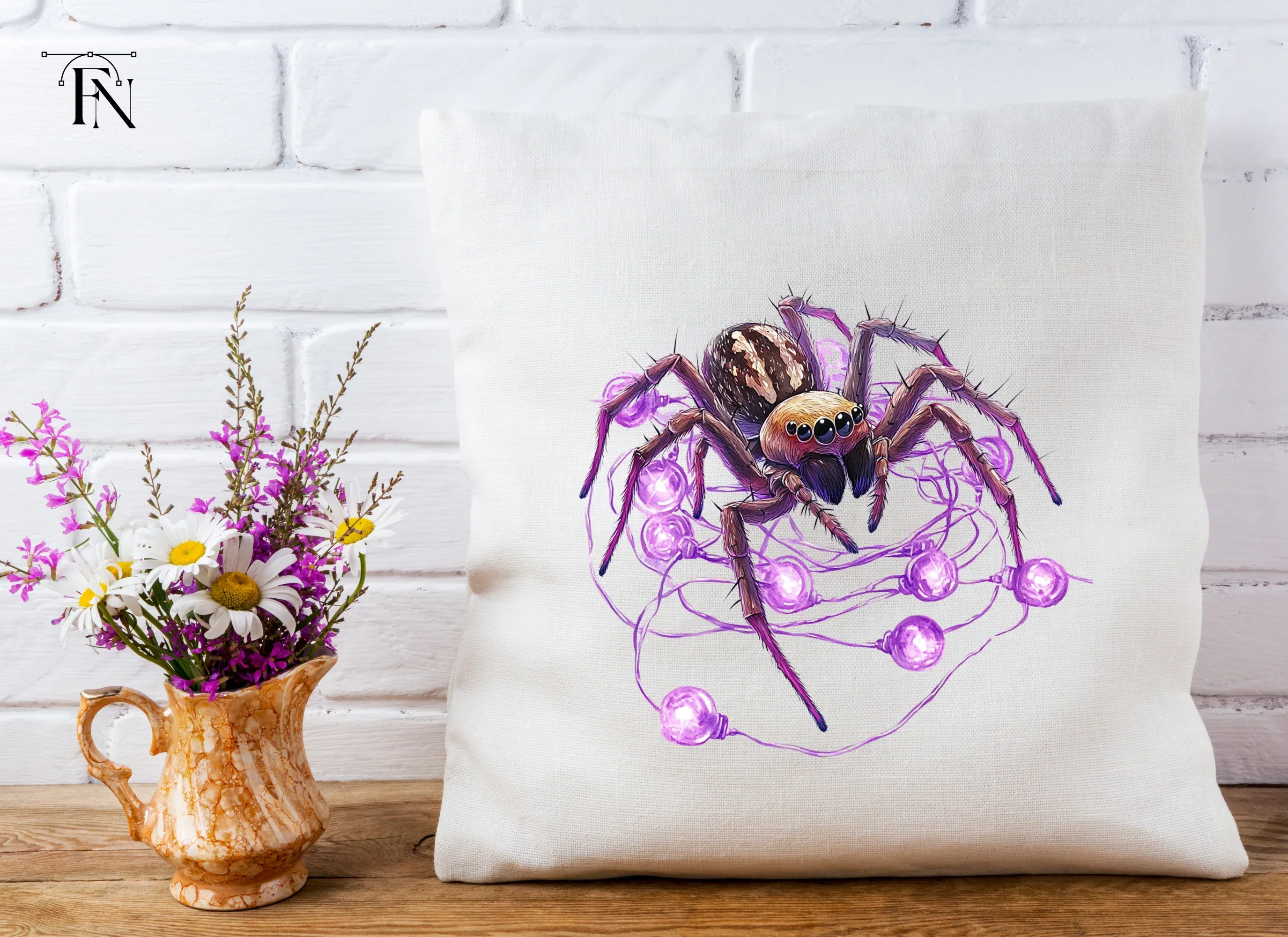 Jumping Spider with Purple Lights Clipart Bundle - Image 2