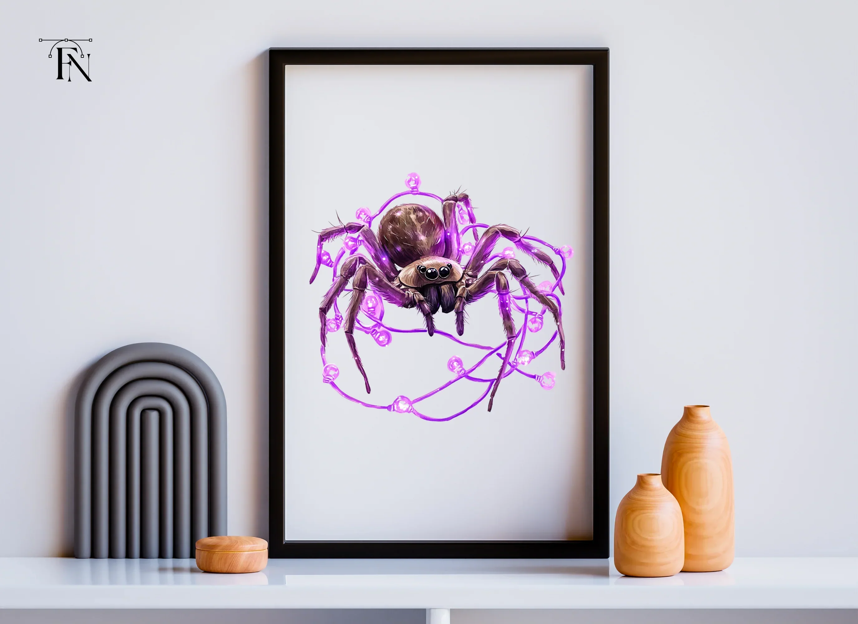 Jumping Spider with Purple Lights Clipart Bundle - Image 6