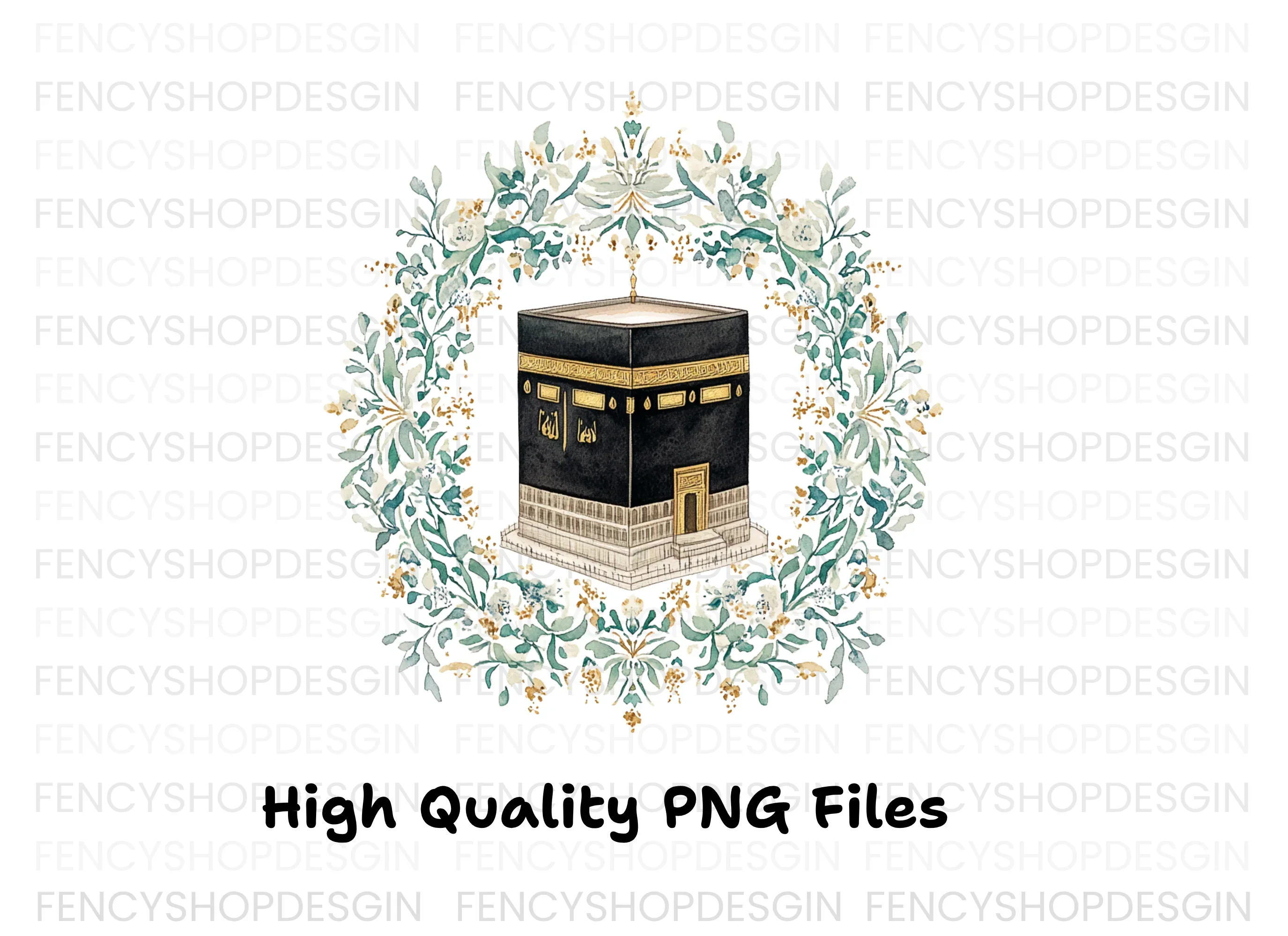 Kaaba Floral Wreath Clipart Bundle - Image 2