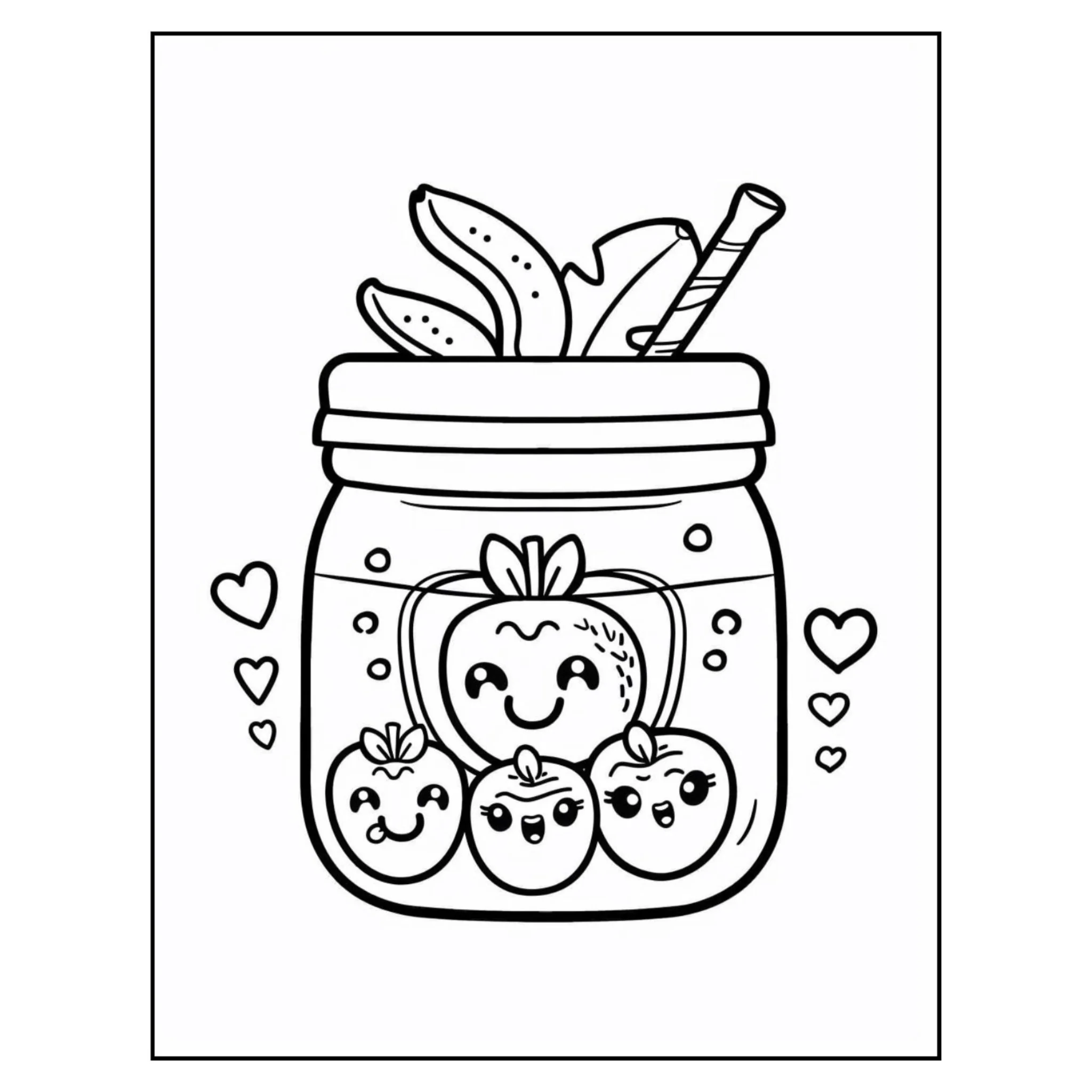 Kawaii in Jar Coloring Pages - Image 2