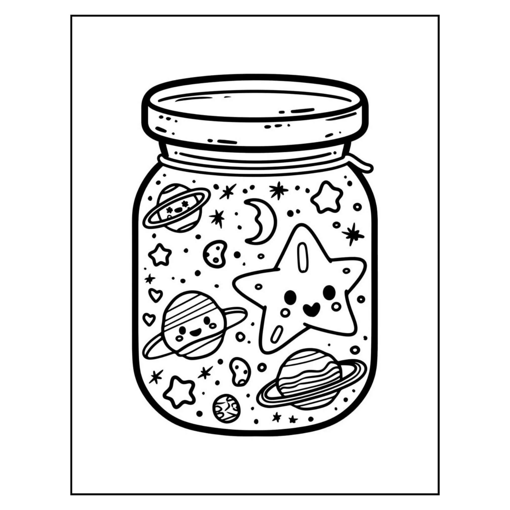 Kawaii in Jar Coloring Pages - Image 3