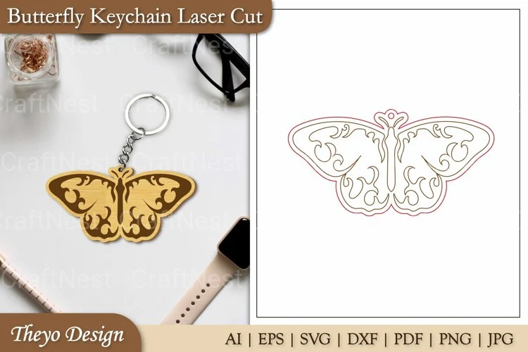 Keychain Butterfly SVG Bundle