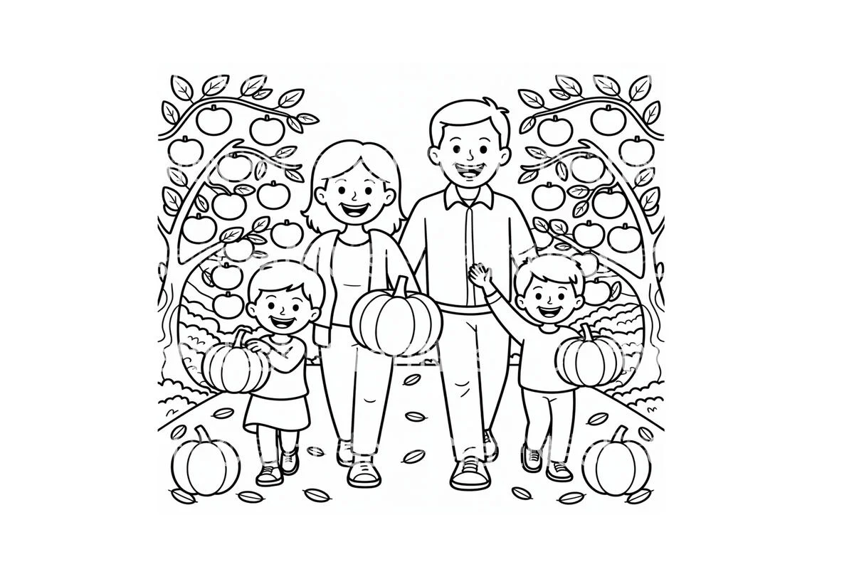 Kids Baking Pumpkin Pies Coloring Books - Image 2