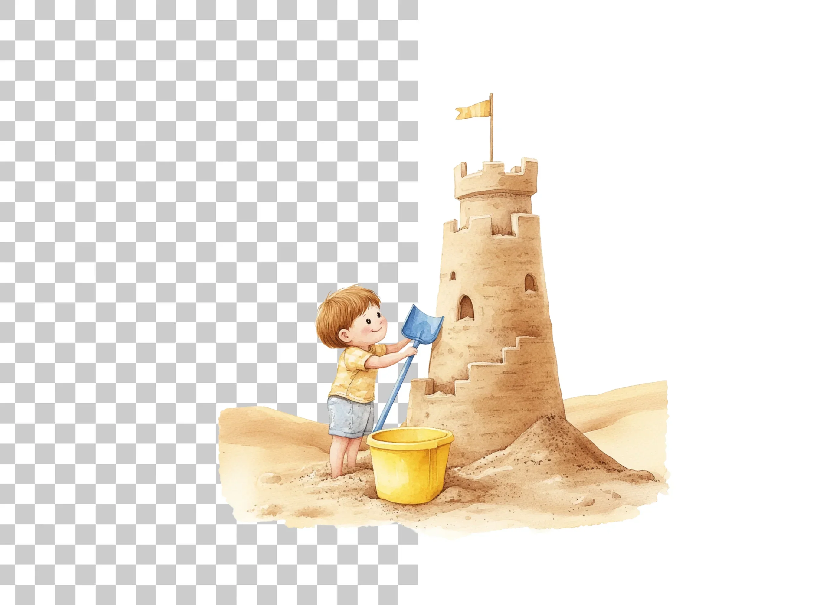 Kids Building Sandcastles Clipart Bundle - Image 2