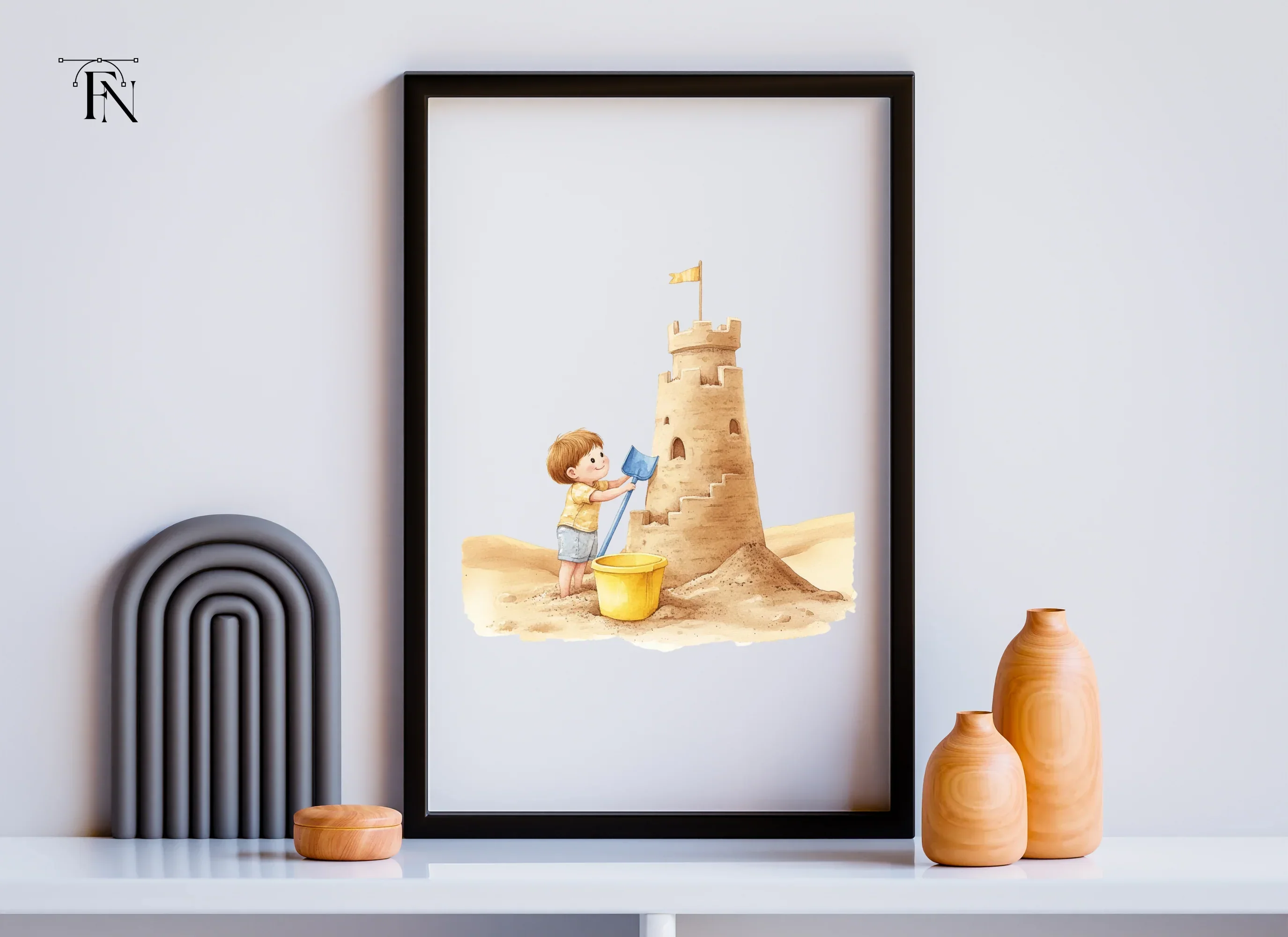 Kids Building Sandcastles Clipart Bundle - Image 6