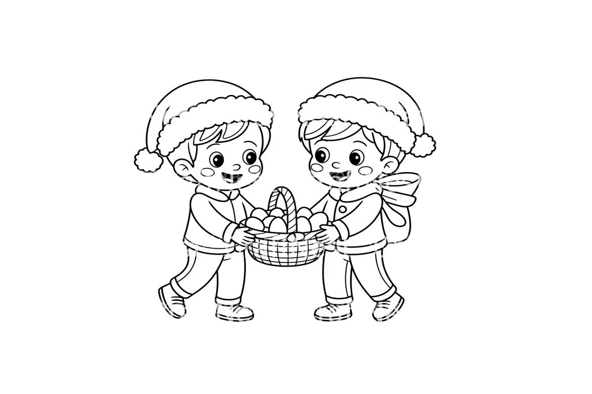 Kids Christmas Baskets Coloring Books - Image 2