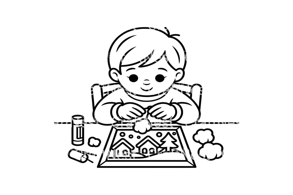 Kids Crafting Winter Scene Coloring Books - Image 3