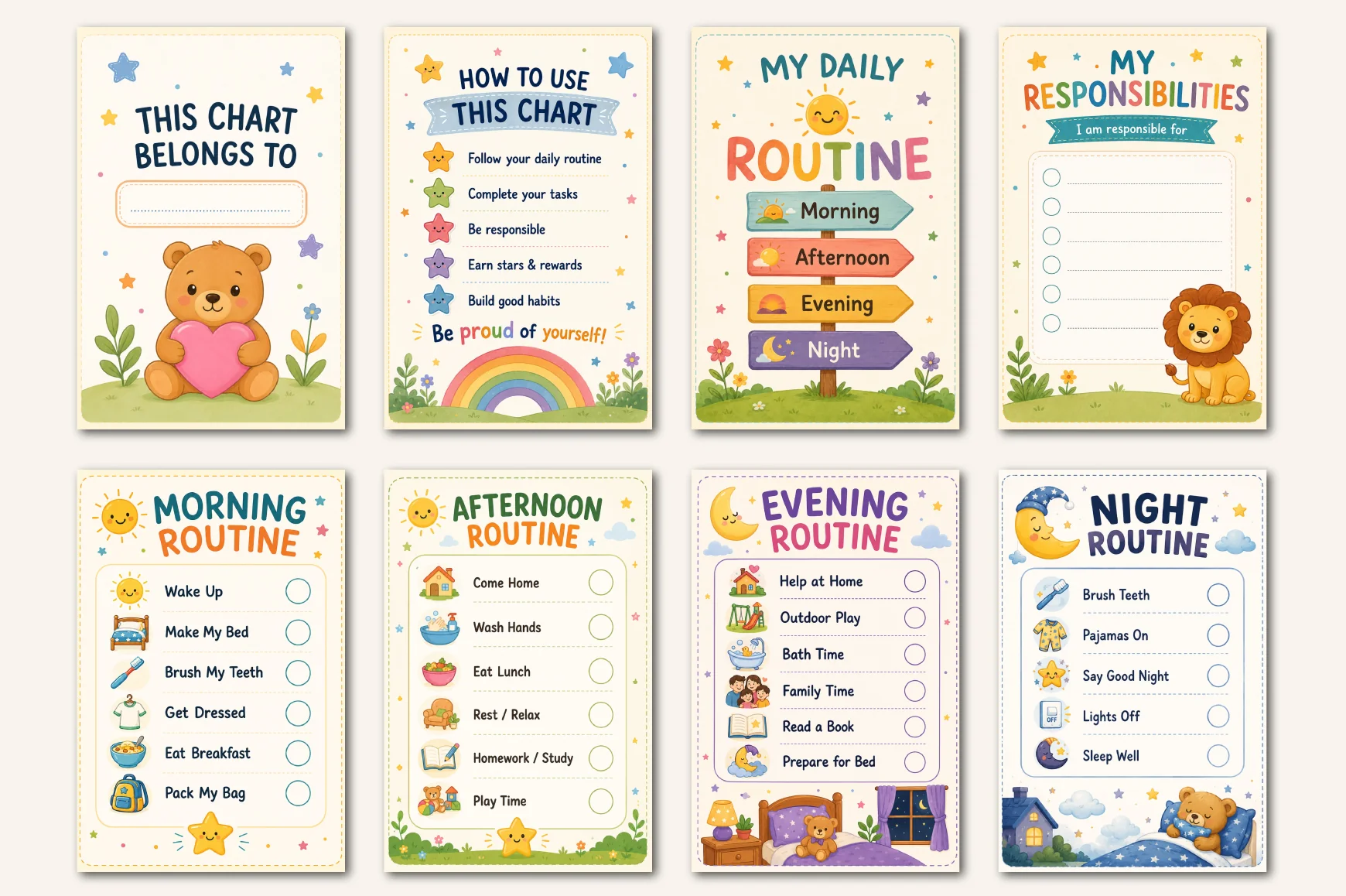 Kids Daily Routine Responsibility Chart - Image 2