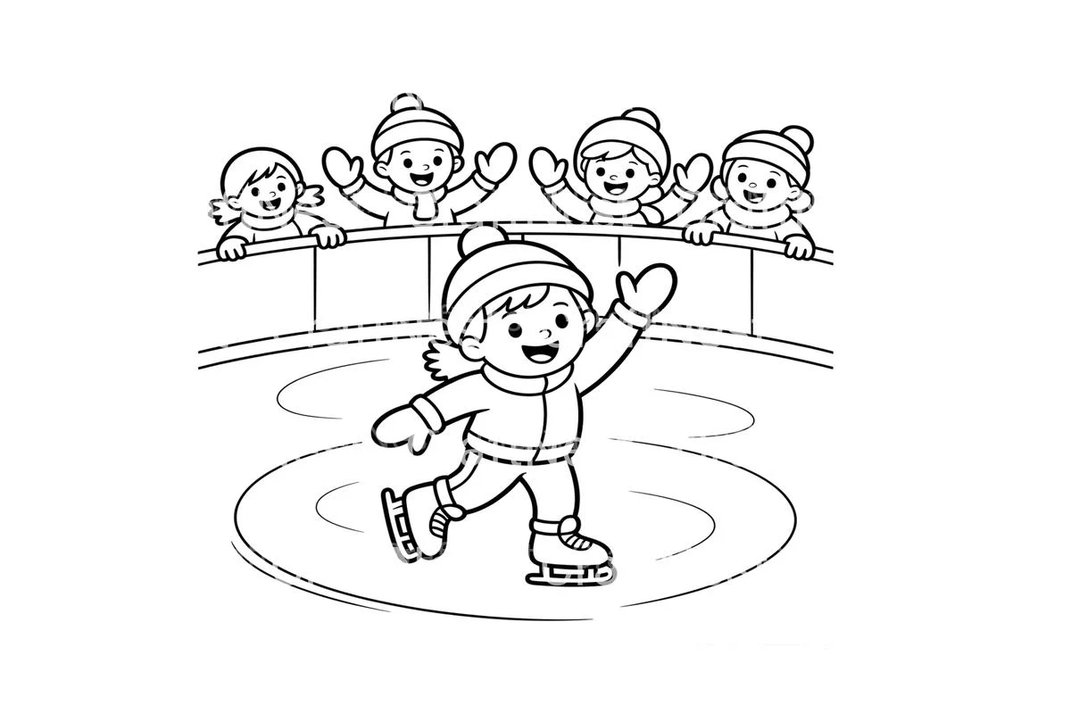 Kids Ice Skating Winter Coloring Books - Image 2