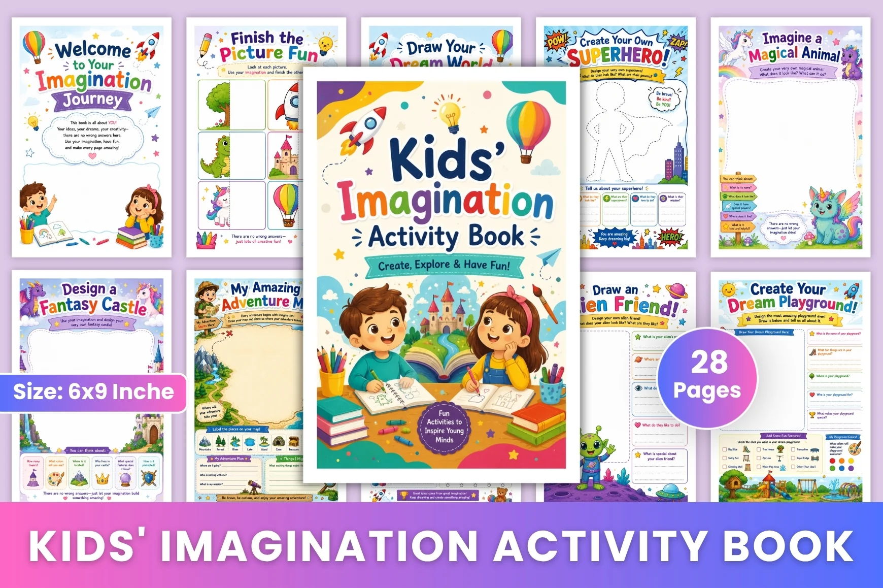 Kids Imagination Activity Book