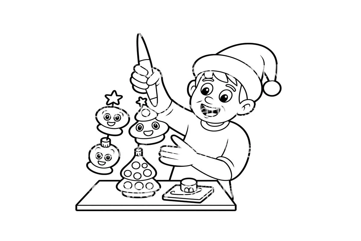 Kids Making Christmas Ornaments Coloring Books - Image 4