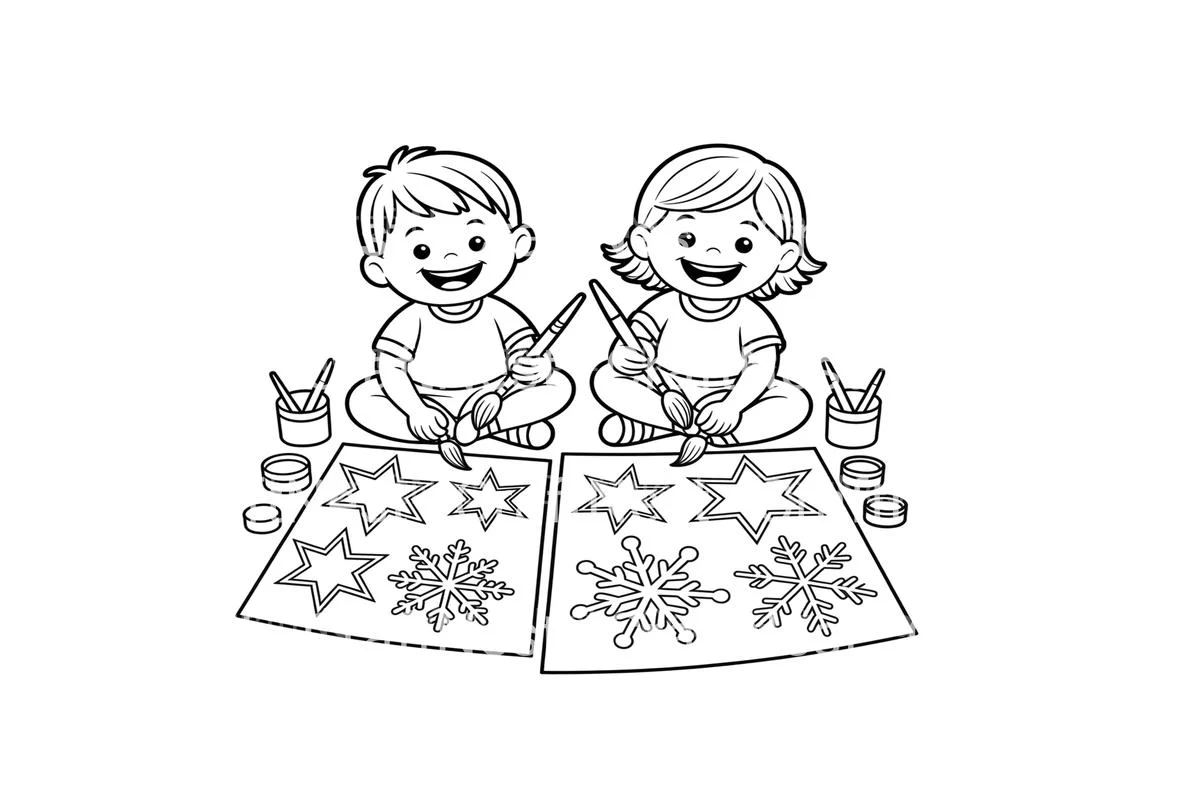 Kids Painting Christmas Decorations Coloring Books - Image 2