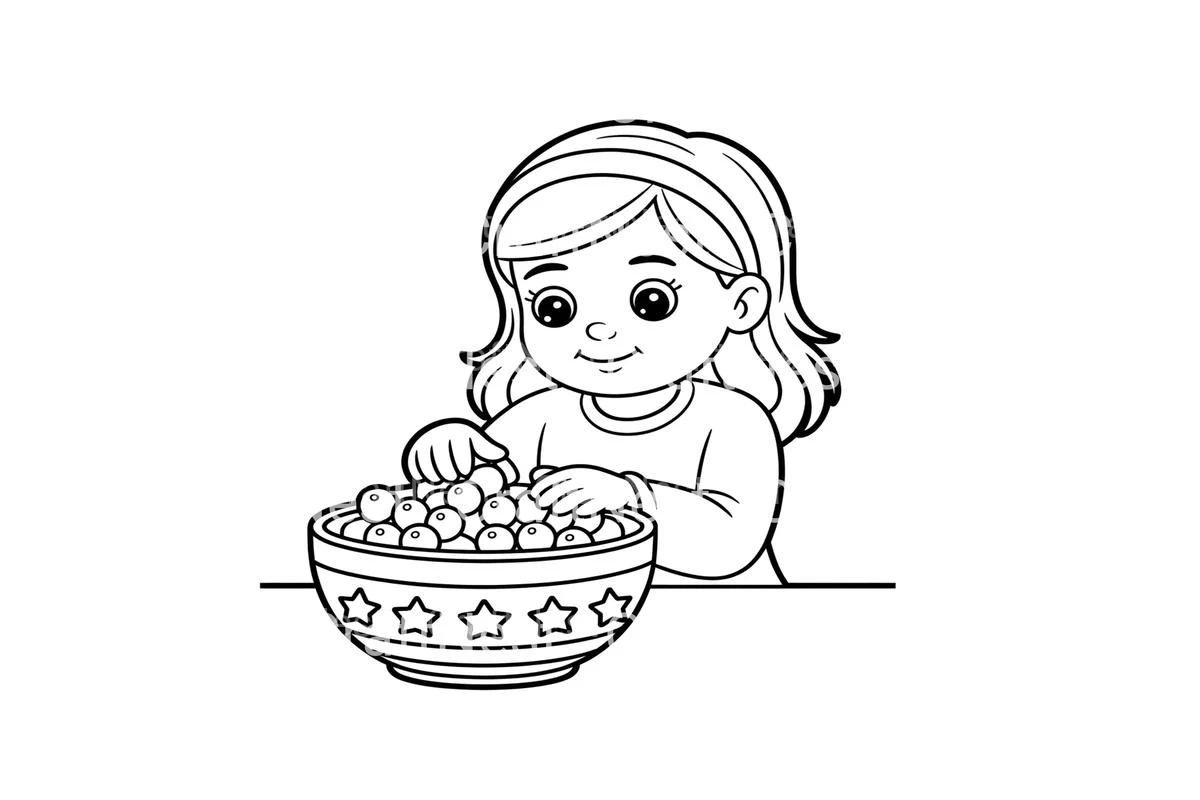 Kids Playing With Berries Coloring Books - Image 2