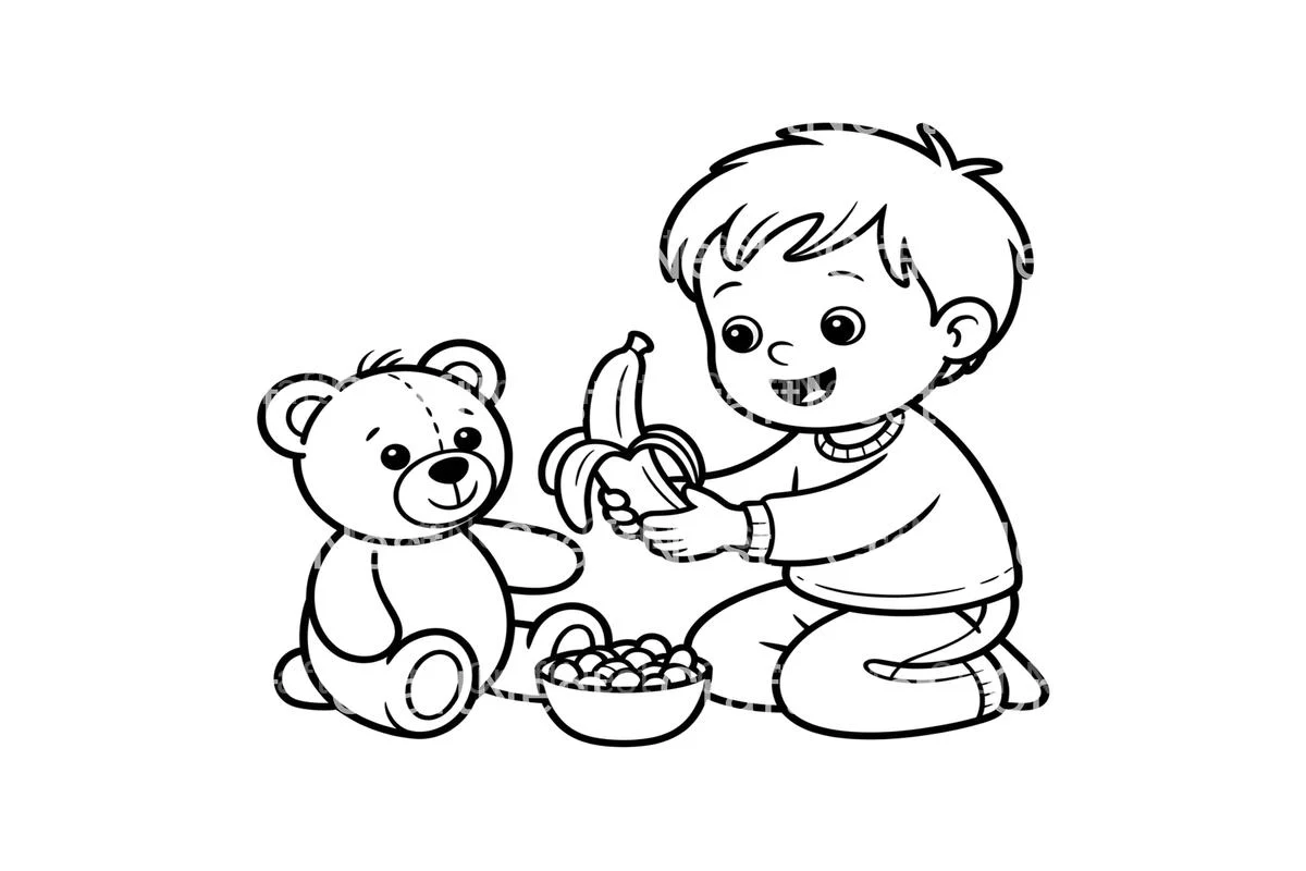 Kids Playing With Berries Coloring Books - Image 3