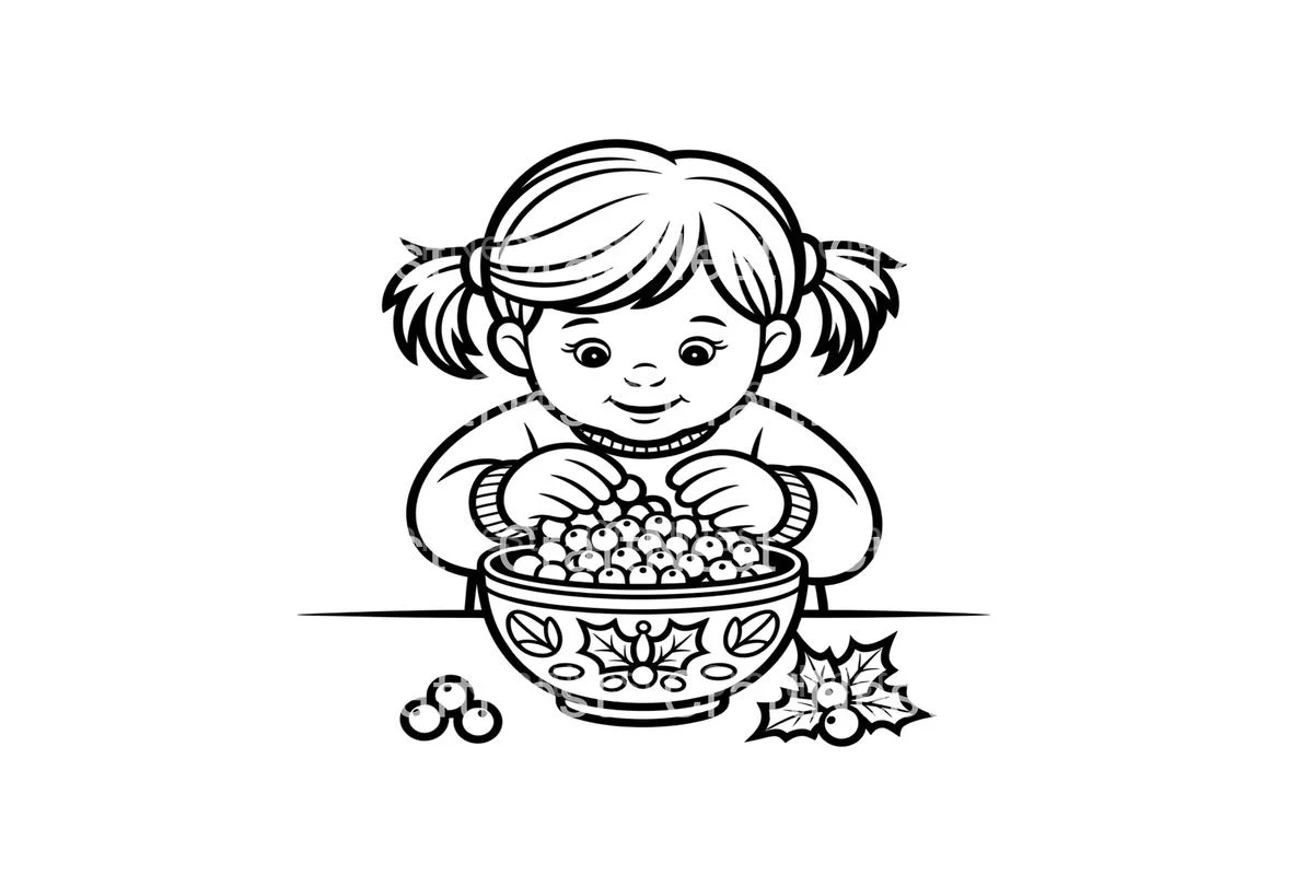 Kids Playing With Berries Coloring Books - Image 4