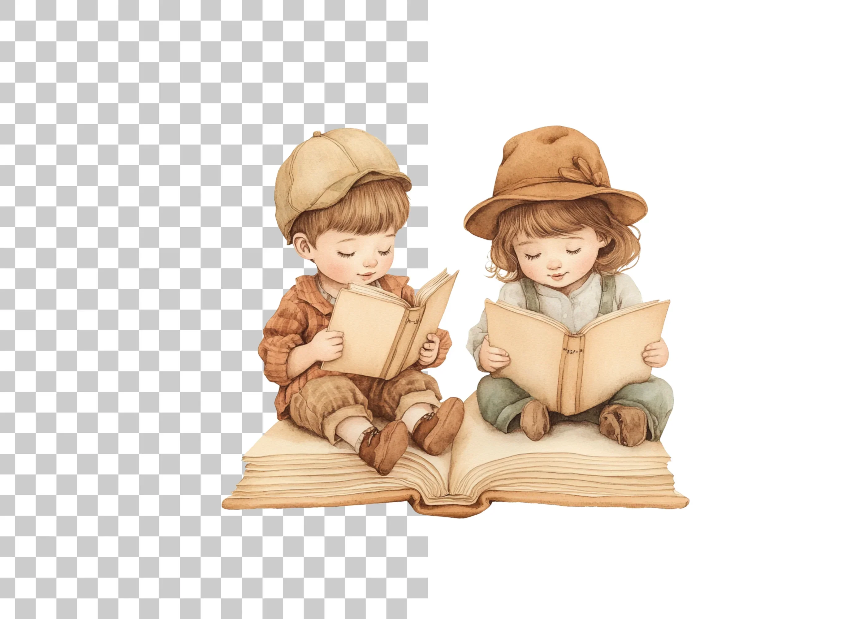 Kids Reading Books Clipart Bundle - Image 3