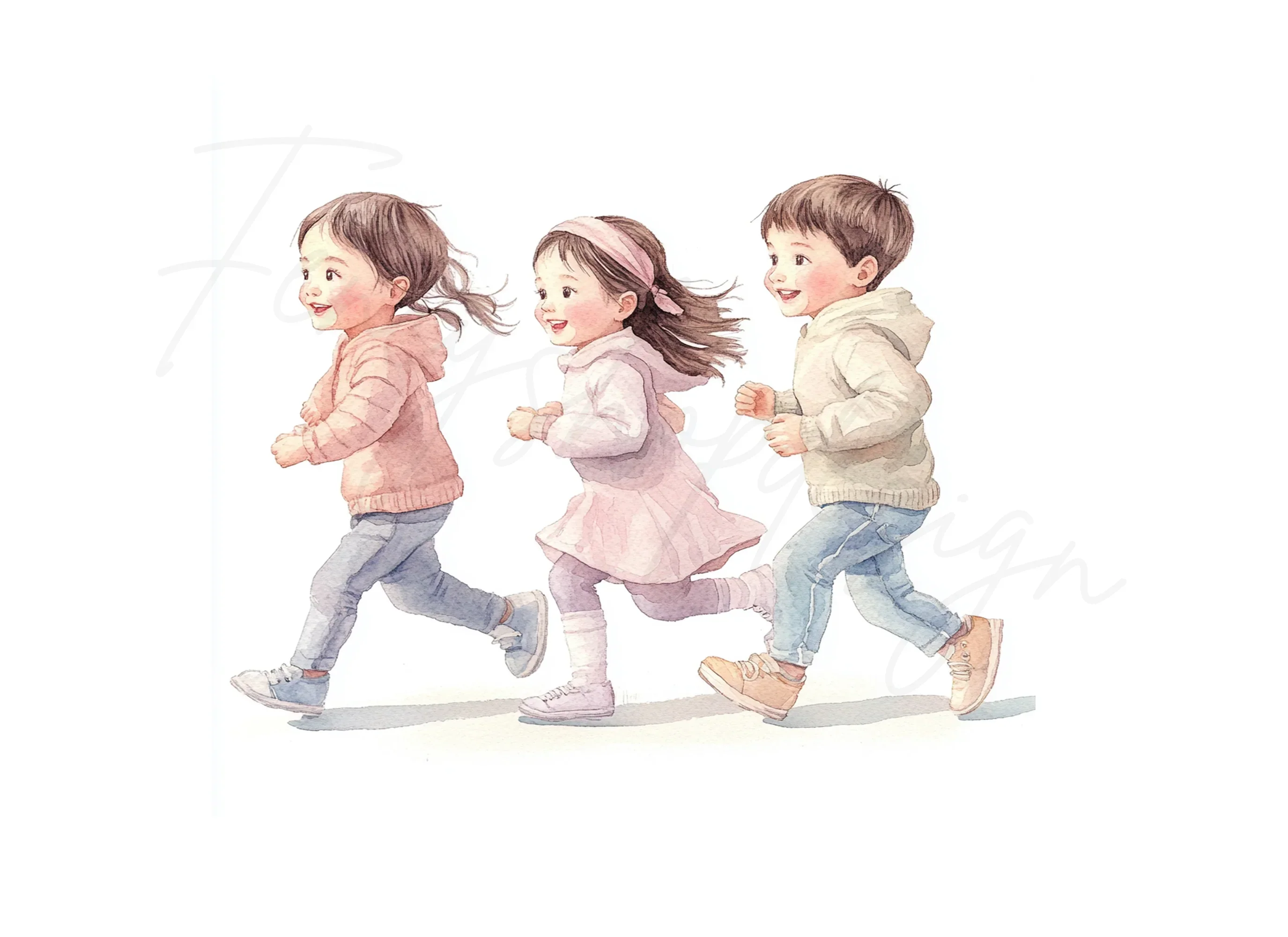Kids Running Clipart Bundle - Image 2