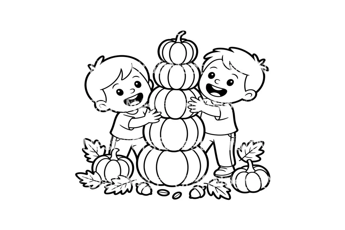 Kids Stacking PumpkinsFun Coloring Books - Image 3