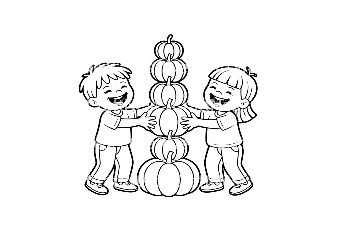 Kids Stacking PumpkinsFun Coloring Books - Image 4