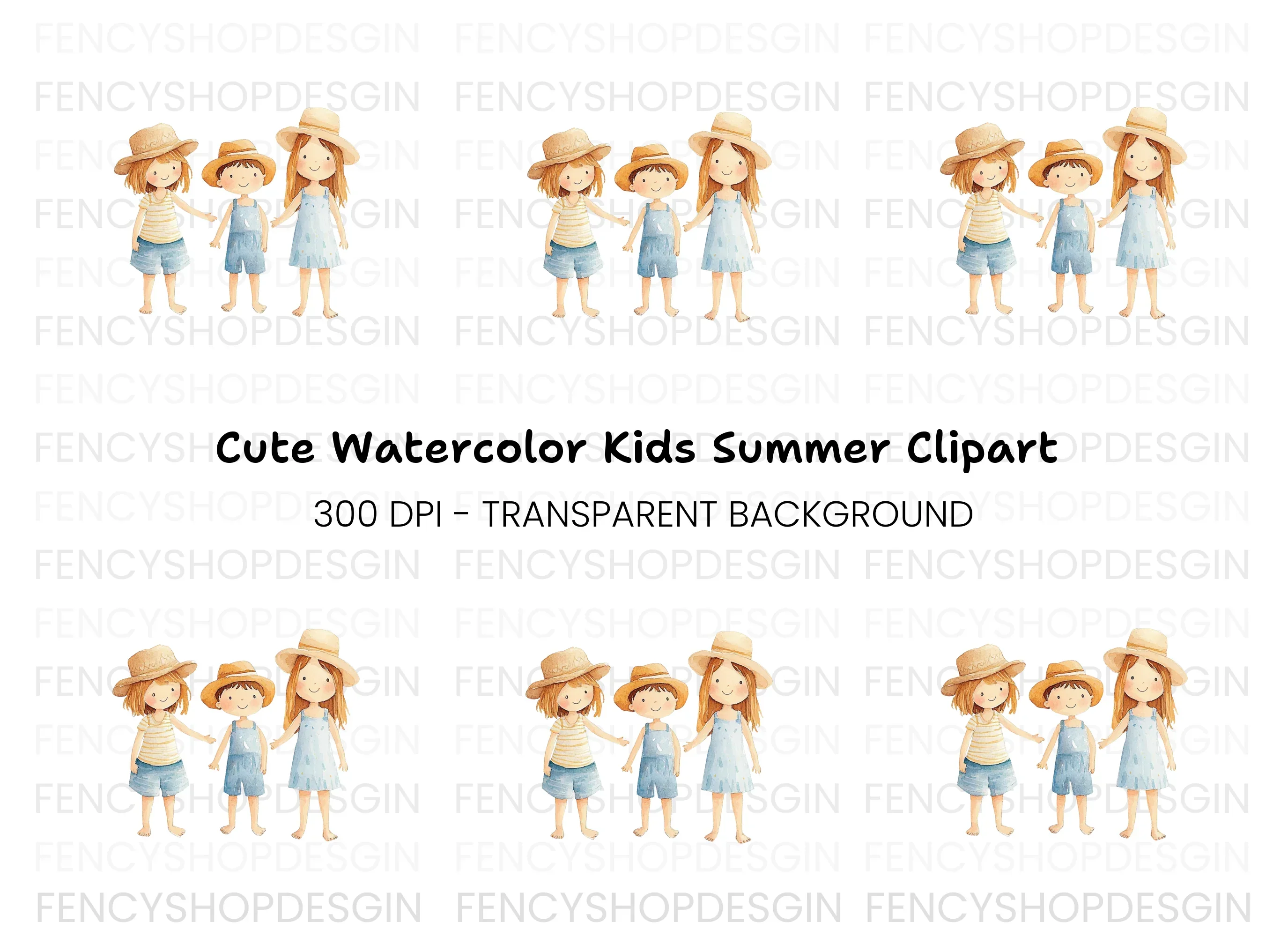 Kids Summer Beach Vacation Clipart Bundle