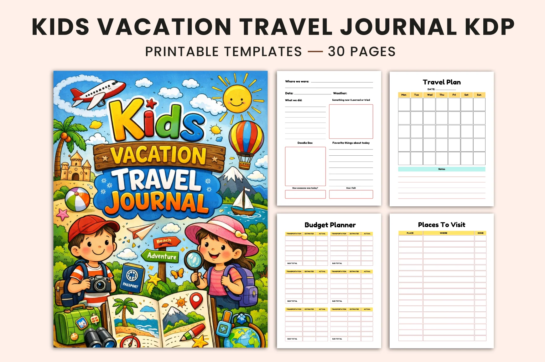 Kids Vacation Travel Journal