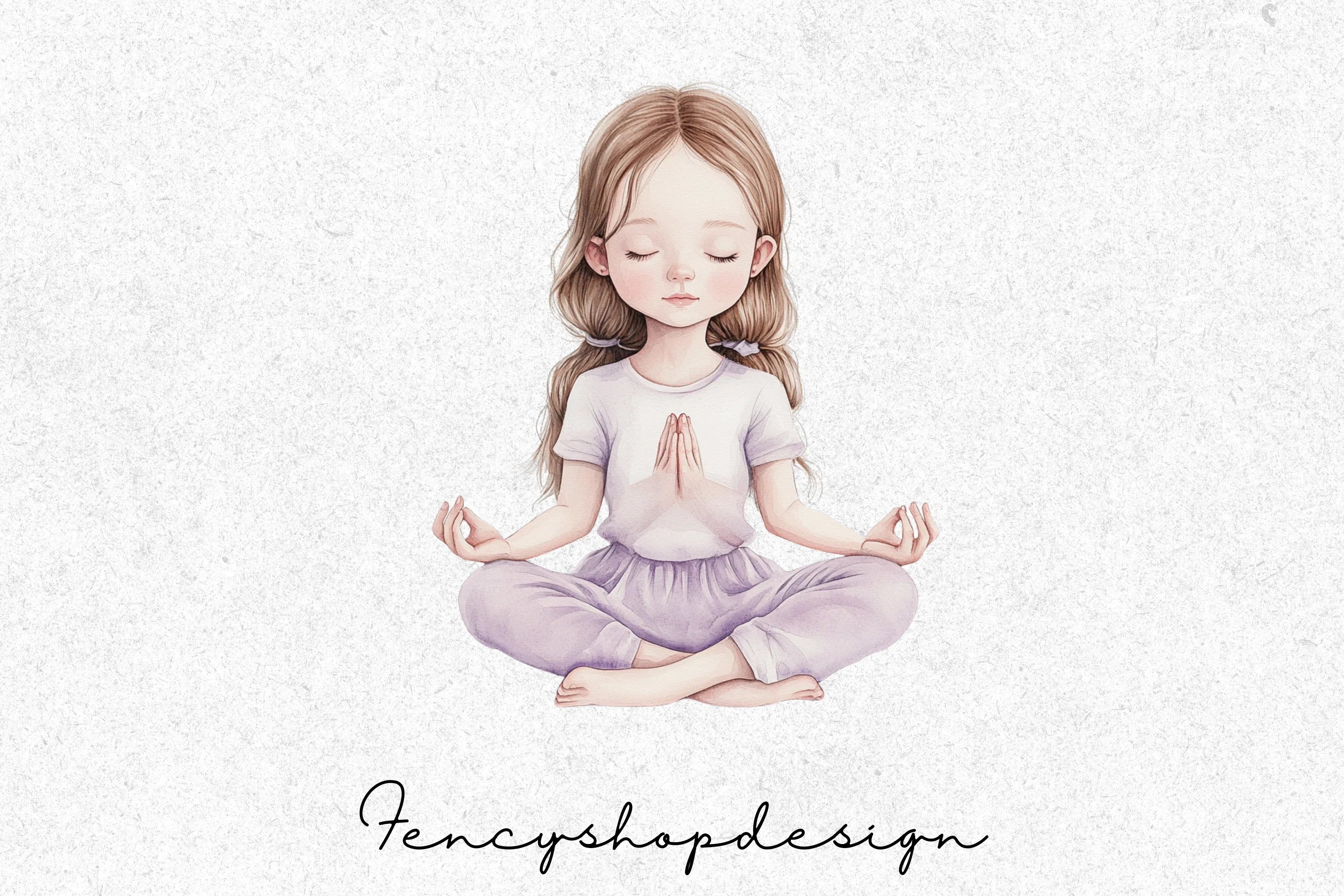 Kids Yoga and Meditation Poses Clipart Bundle - Image 4