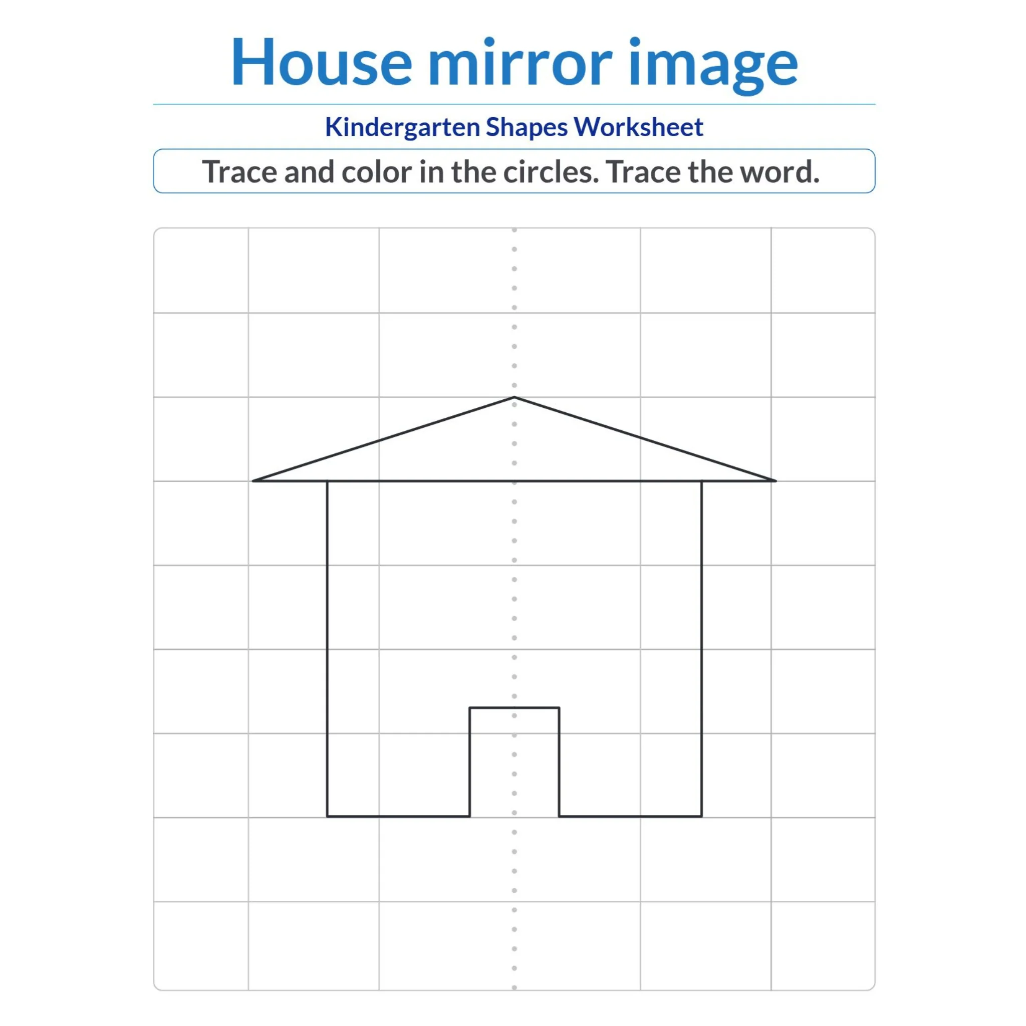 Kindergarten Color Words Shapes and Color by Number Worksheets - Image 4