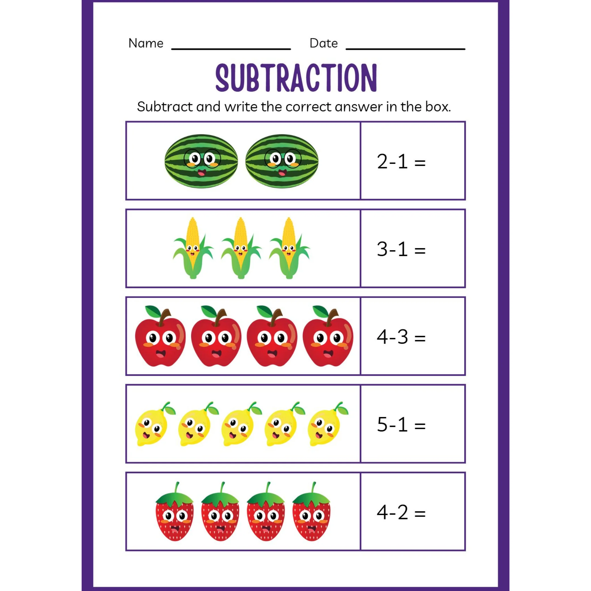 Kindergarten Subtraction Workbook - Image 3