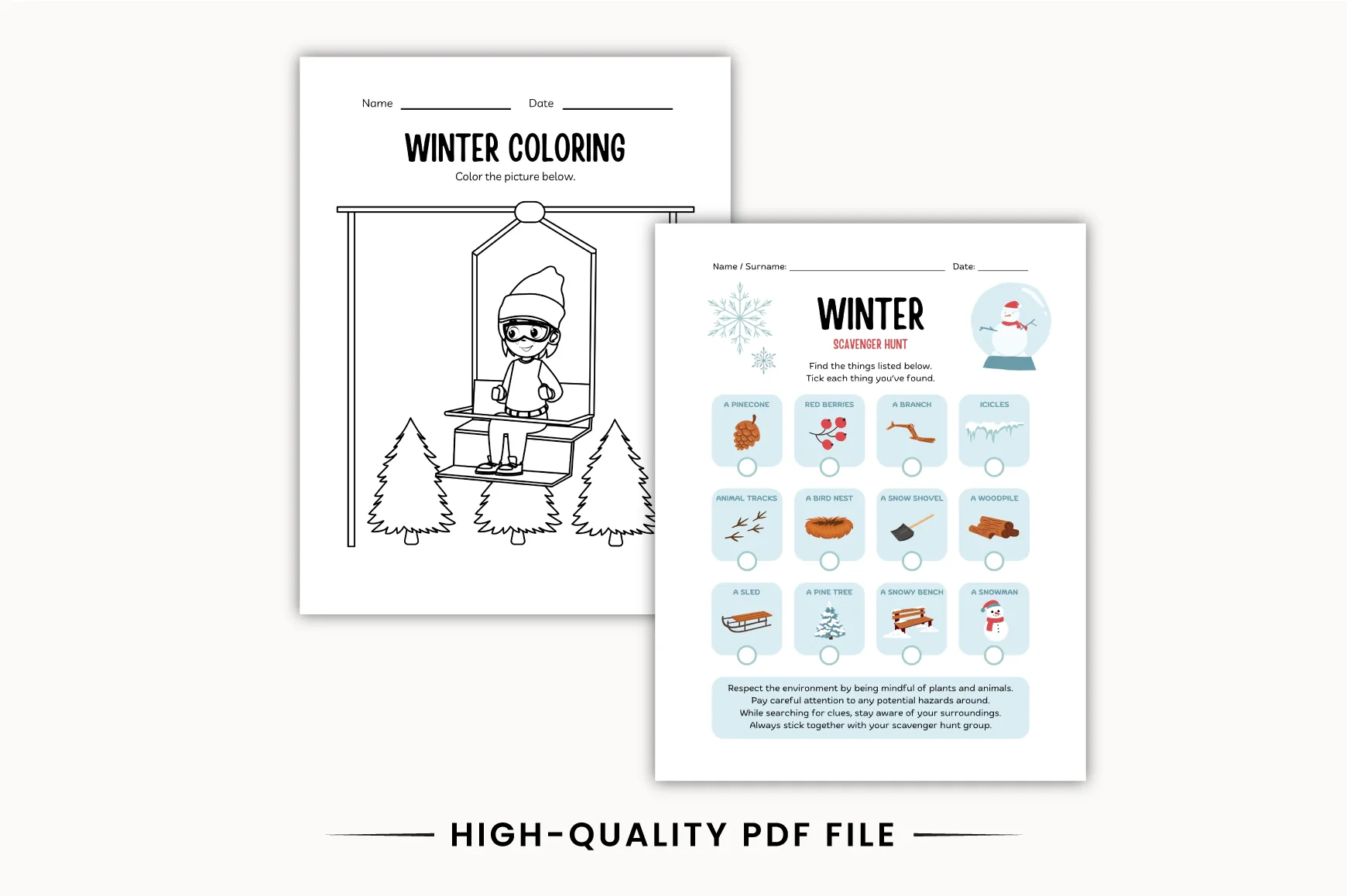 Kindergarten Winter Math Activity Workbook - Image 3