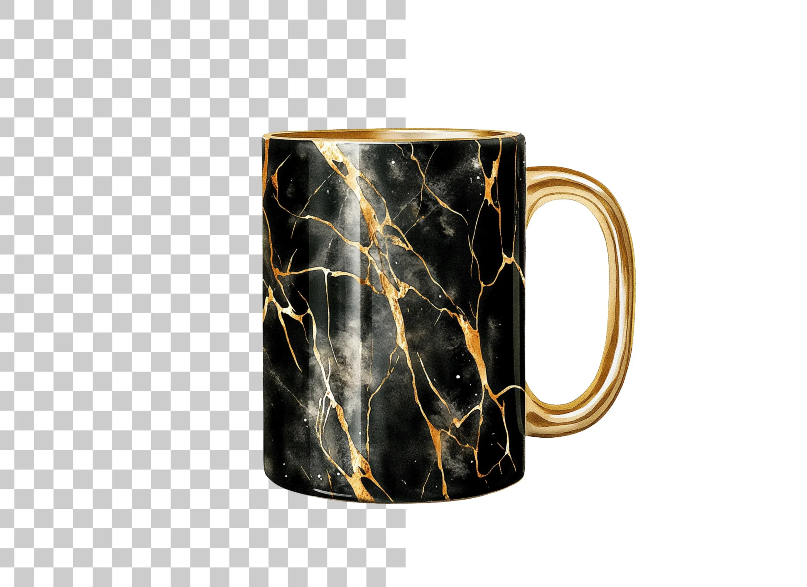 Kintsugi Black and Gold Clipart Bundle - Image 2