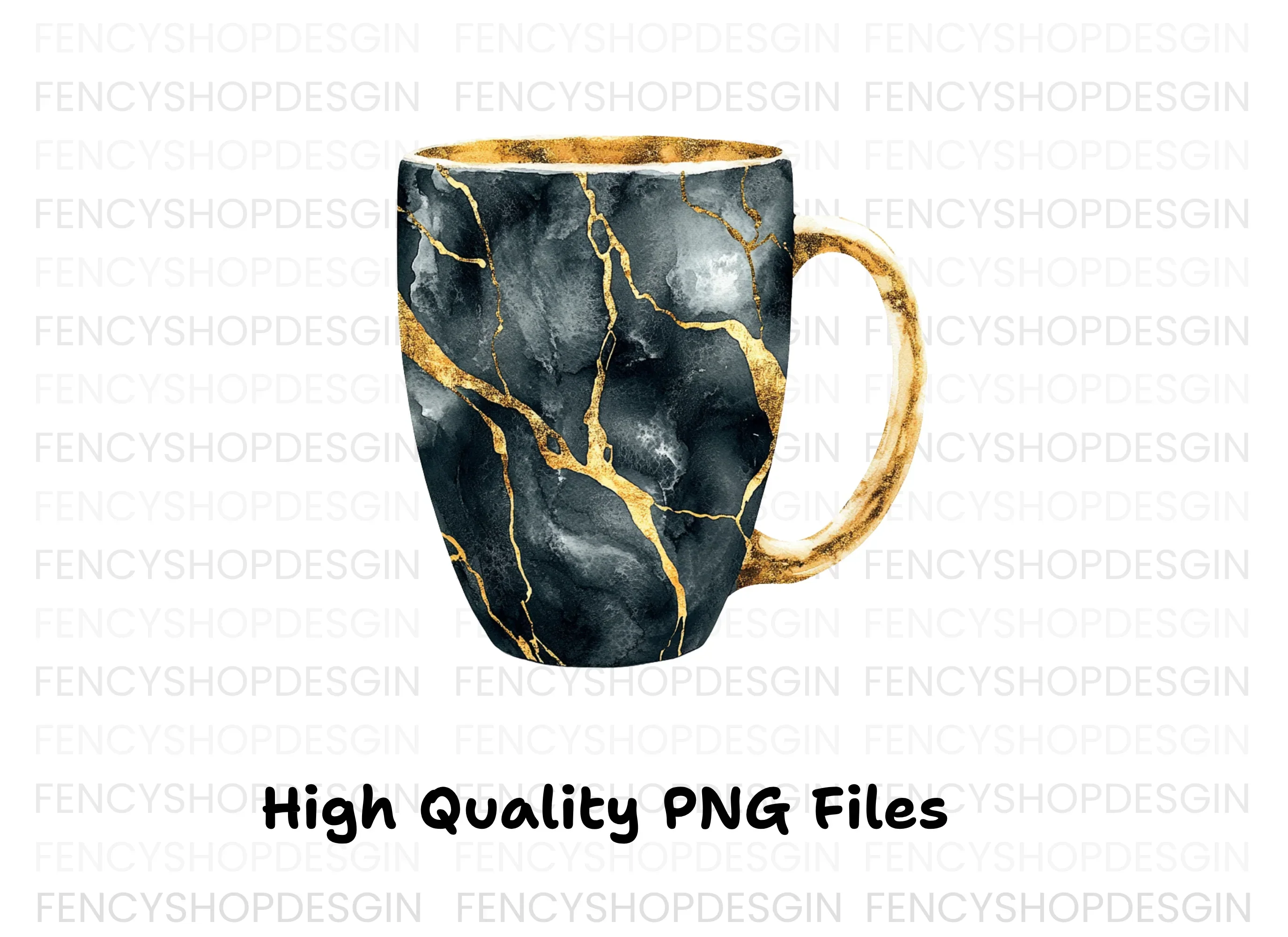 Kintsugi Black and Gold Clipart Bundle - Image 2