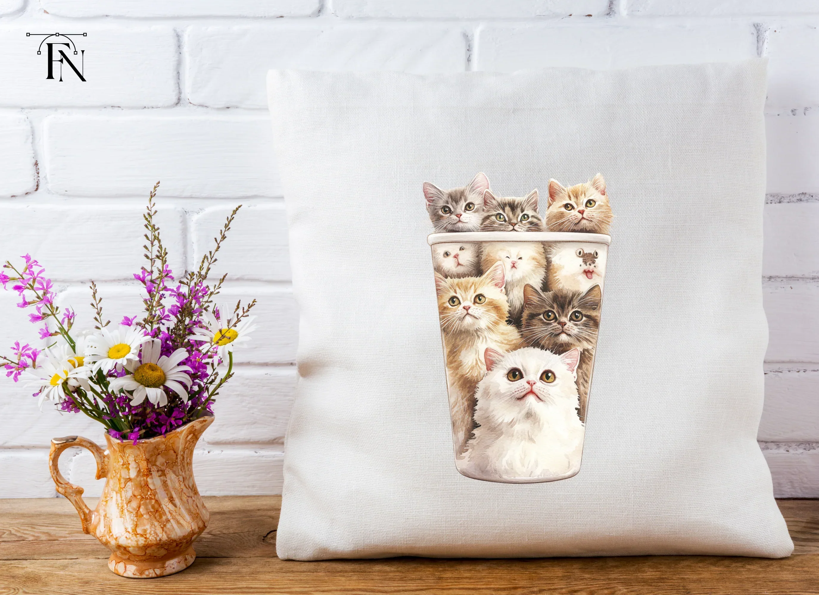 Kitten in Cup Clipart Bundle - Image 4