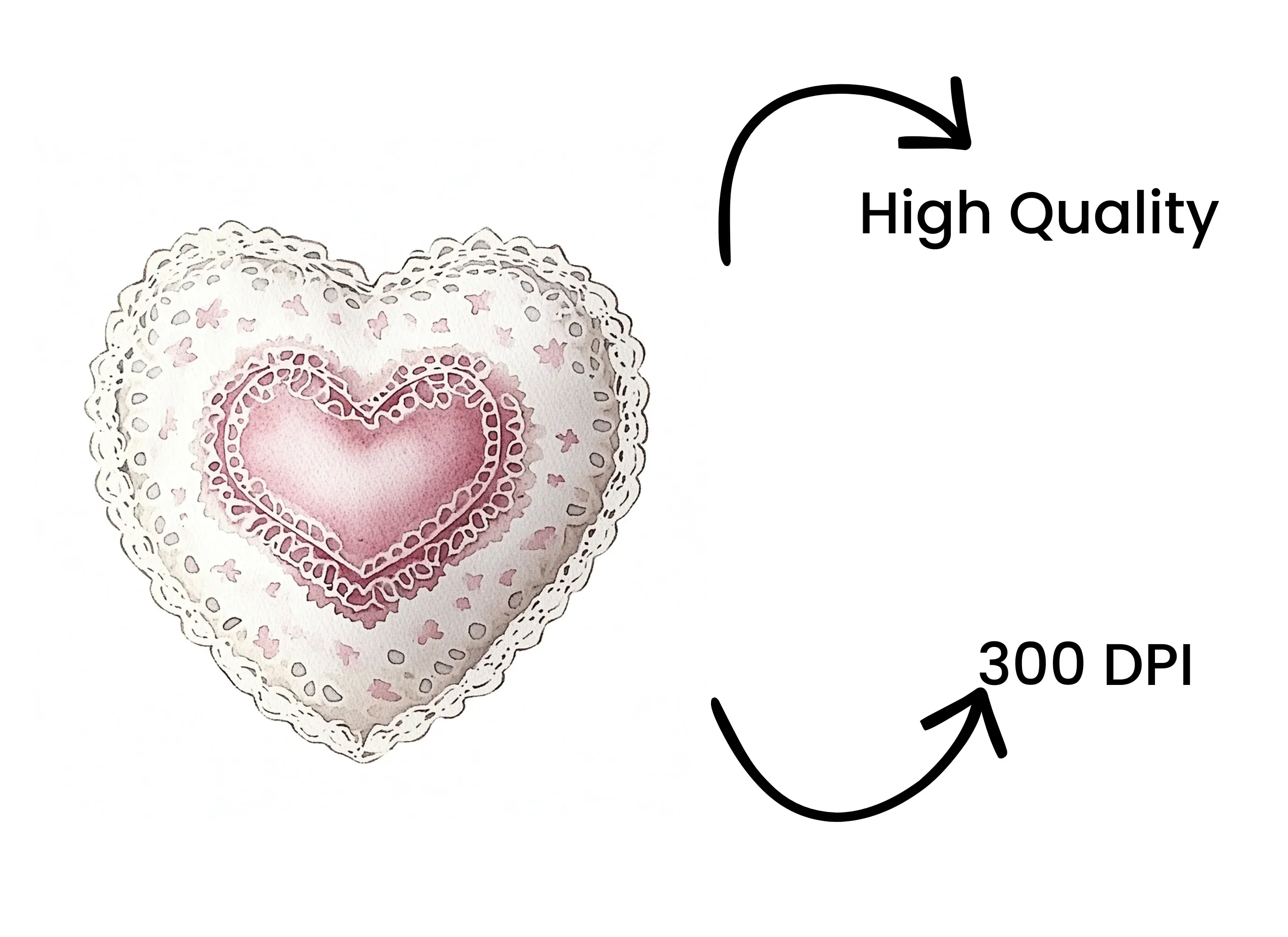 Lace Heart Pillow Clipart Bundle - Image 4