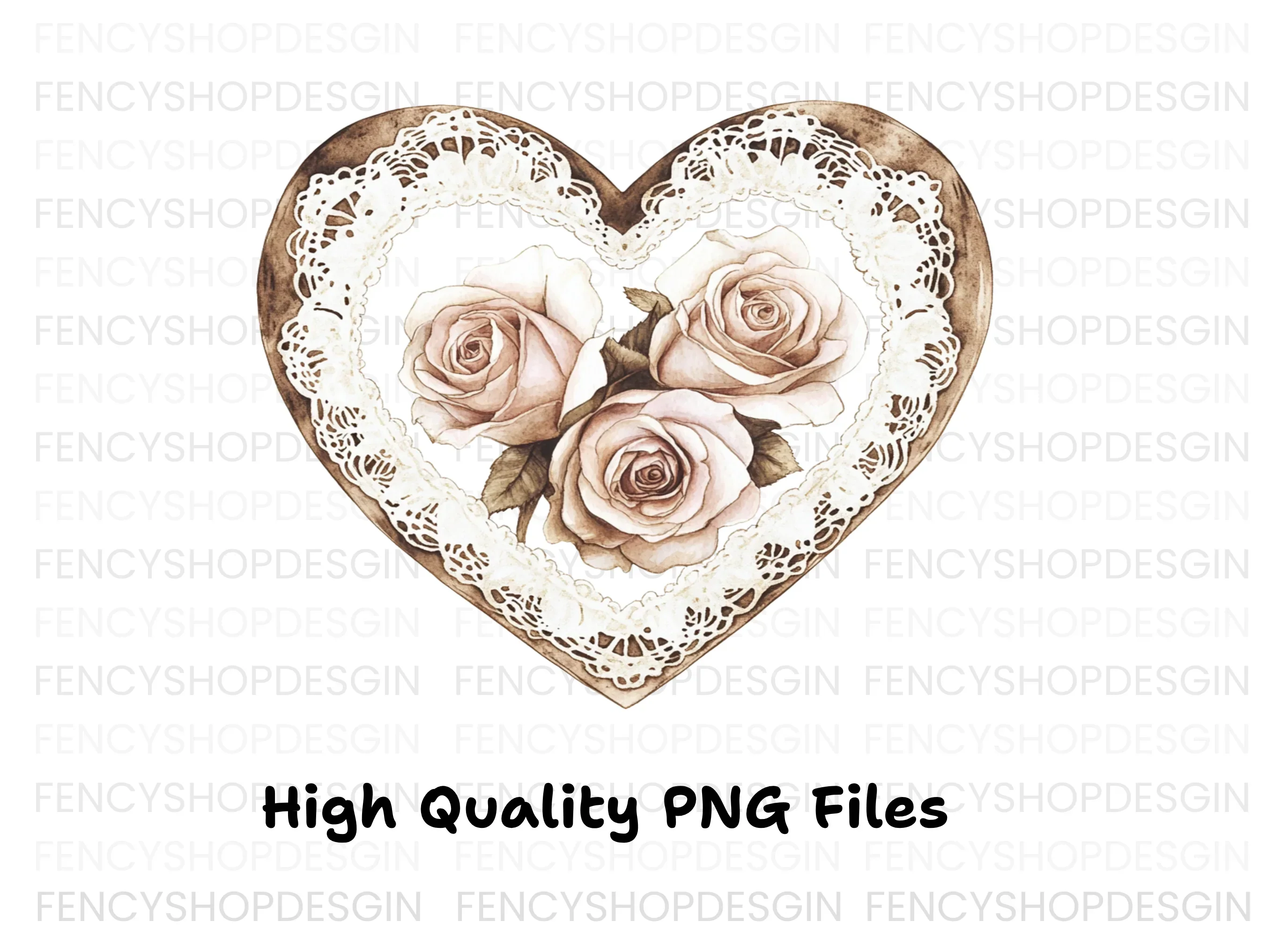 Lace Heart Rose Clipart Bundle - Image 2