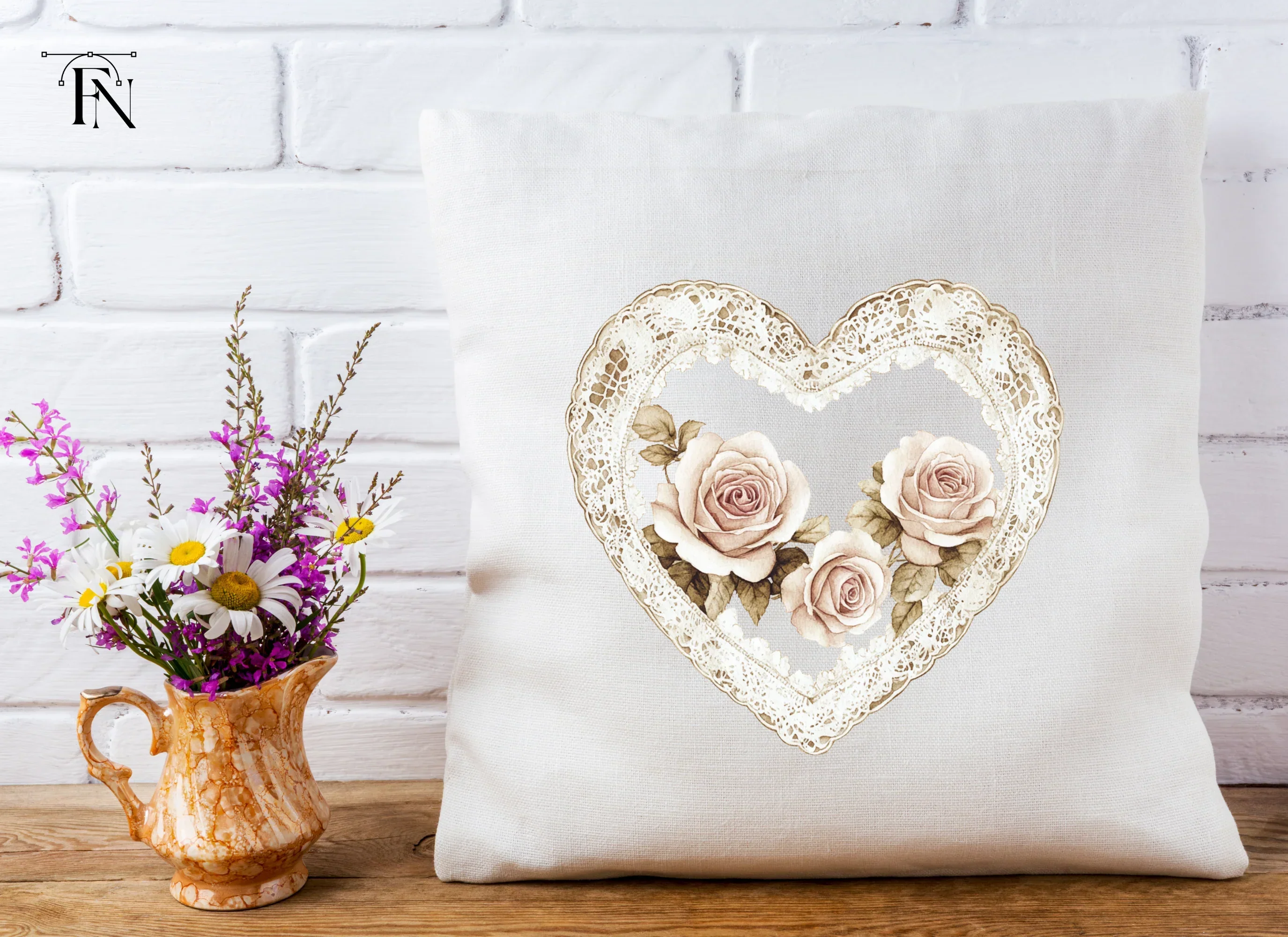 Lace Heart Rose Clipart Bundle - Image 4