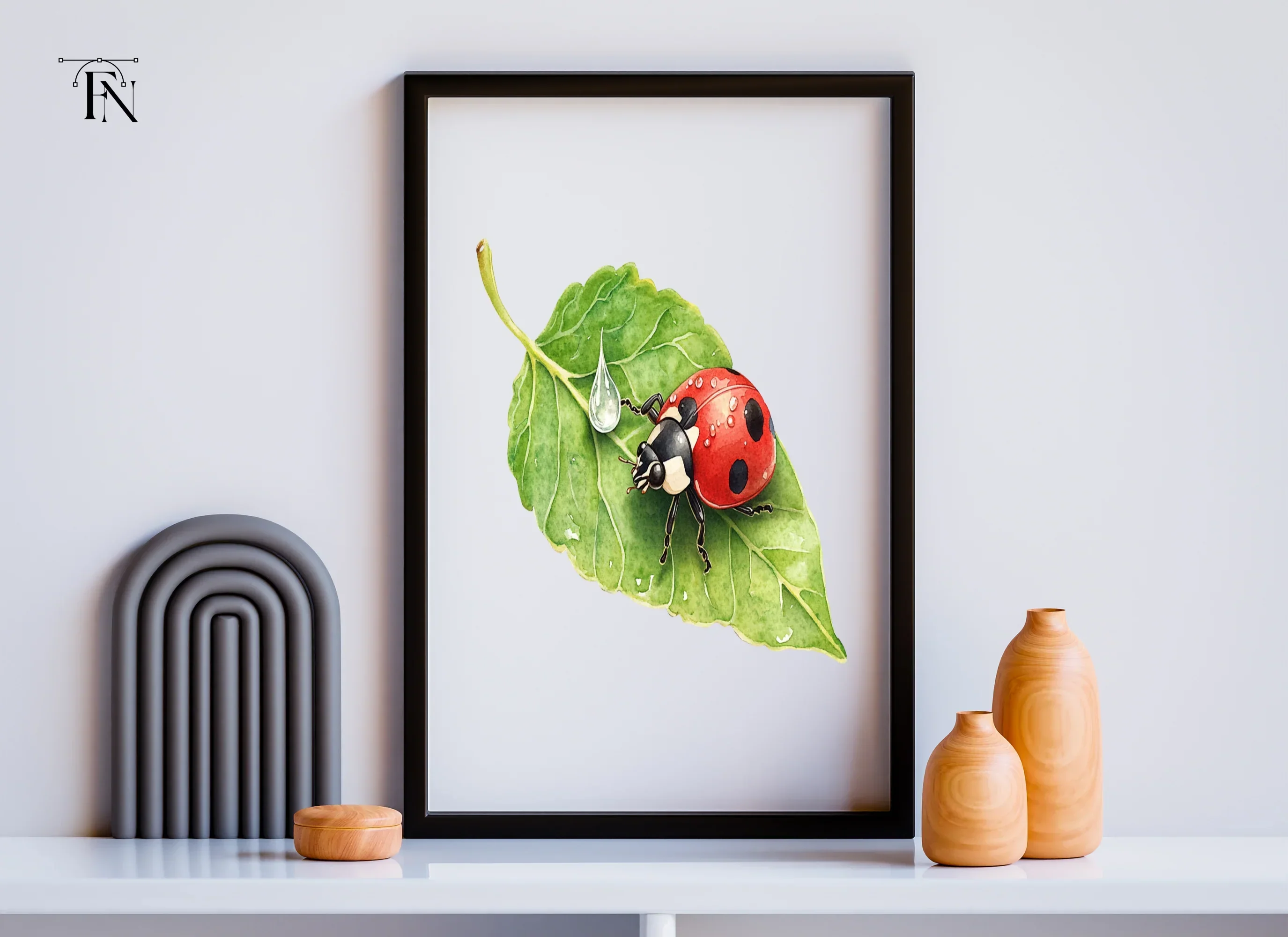 Ladybug on Leaf Clipart Bundle - Image 6