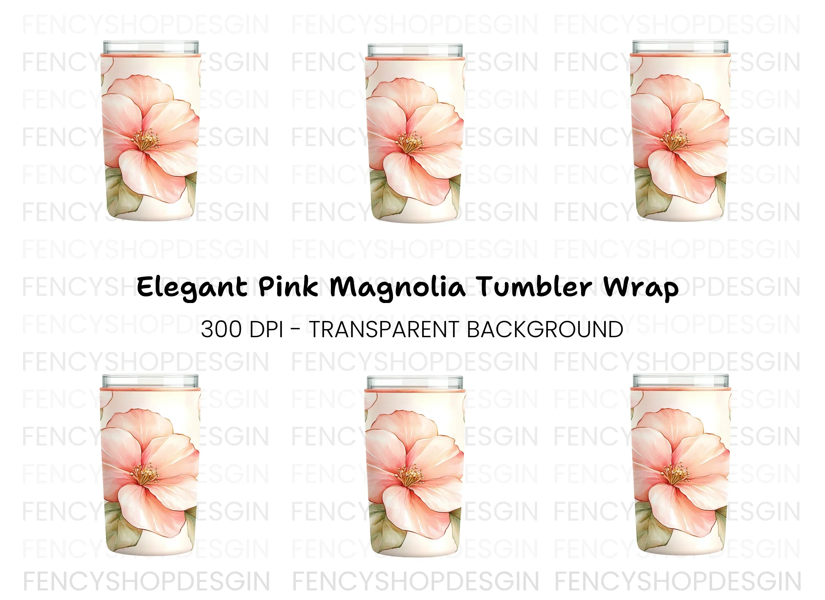 Large Bloom Tumbler Clipart Bundle