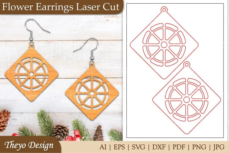 Lasercut Flower Earrings SVG Bundle