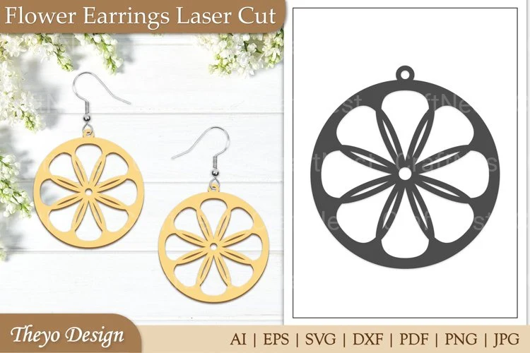 Lasercut Flower Earrings SVG Bundle