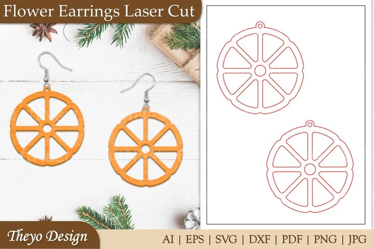 Lasercut Flower Earrings SVG Bundle