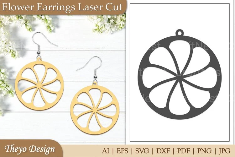 Lasercut Flower Earrings SVG Bundle